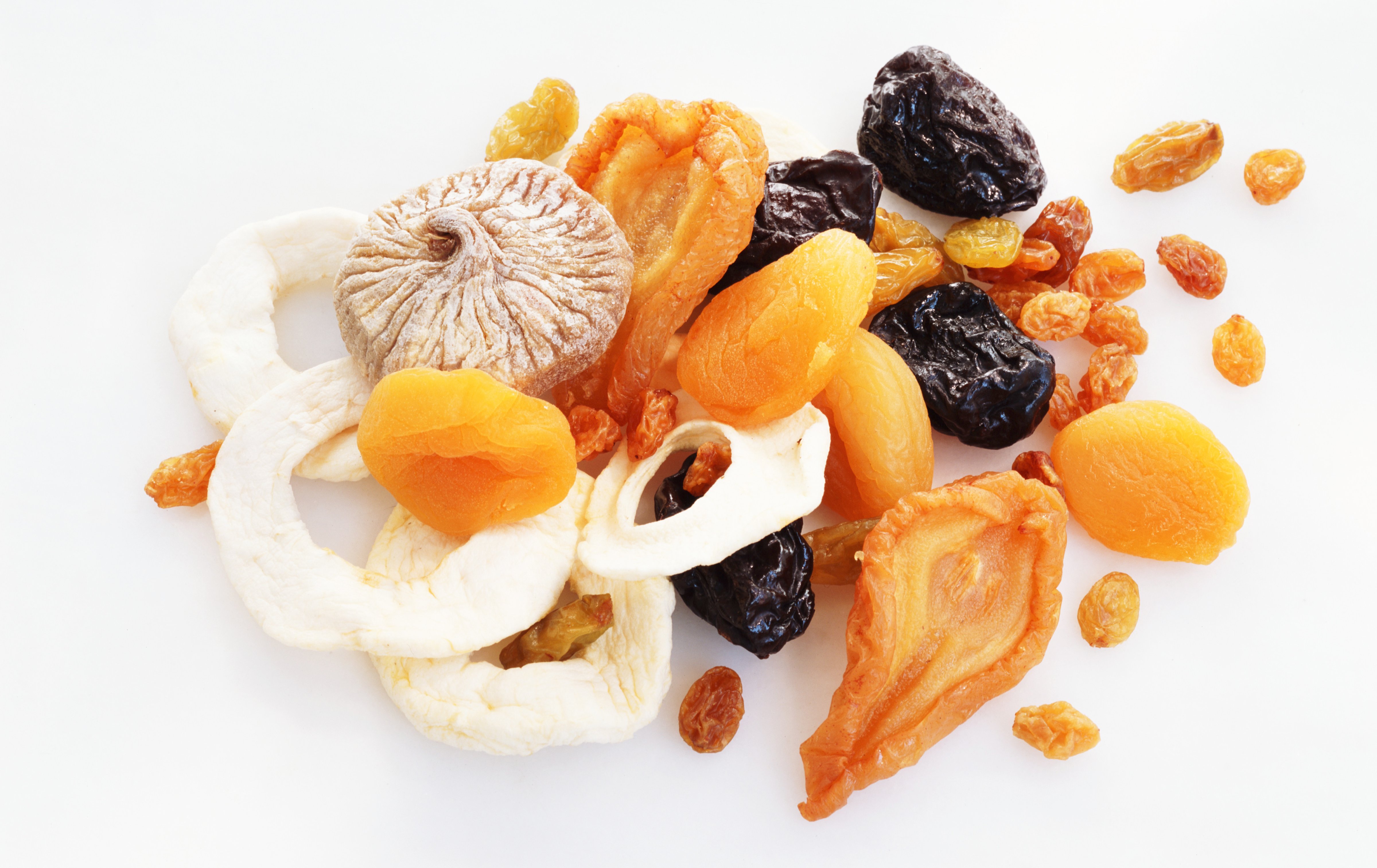 Apple, fig, apricot, sultanas, prunes and mangoe. (Maximilian Stock Ltd. — Getty Images)