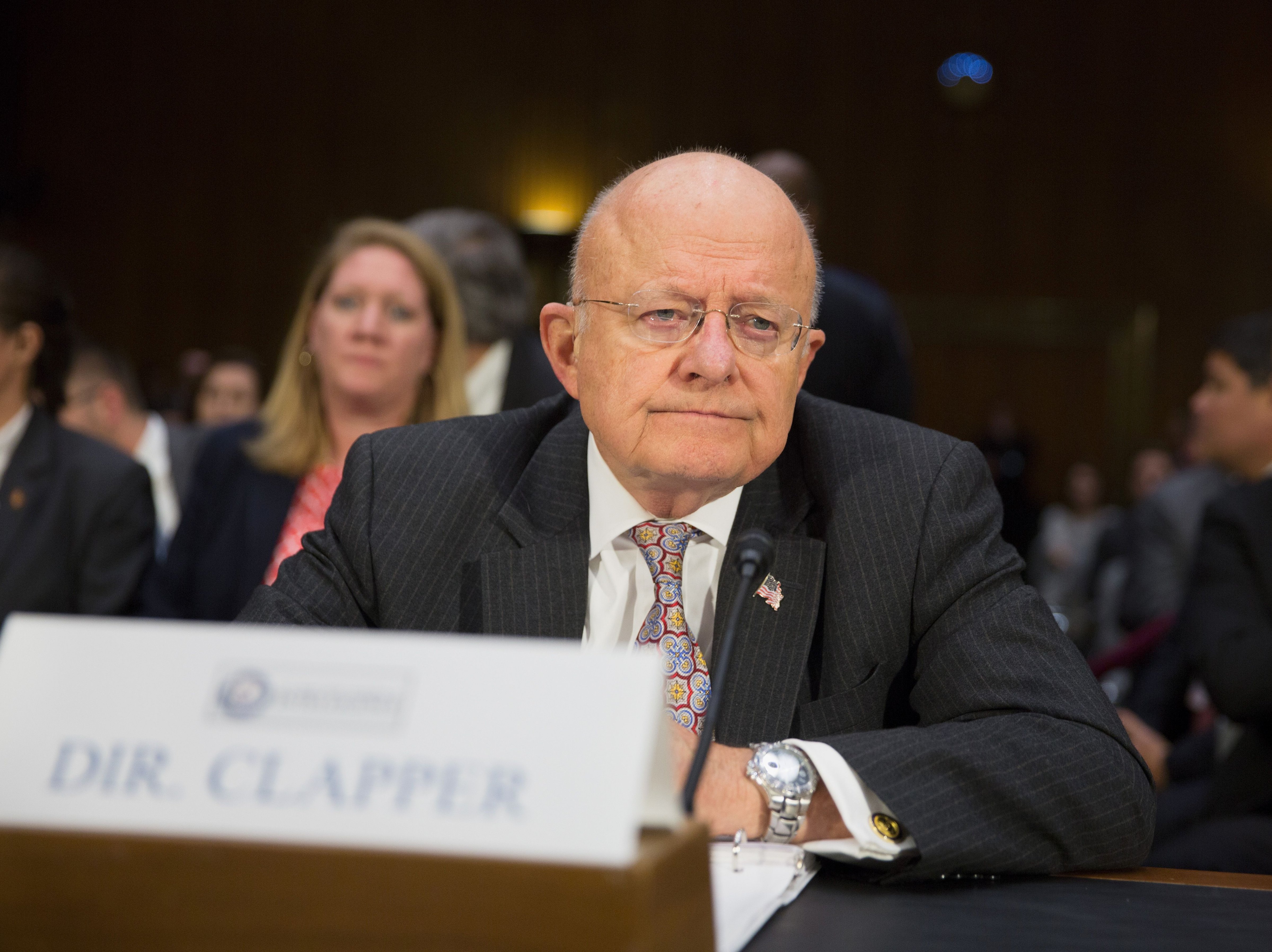 James Clapper, Director of National Intelligence, testifies during a Senate Armed Services Committee hearing on Russian Intelligence Activities on Capitol Hill in Washington, DC Jan. 10, 2017. (Tasos Katopis—AFP/Getty Images)