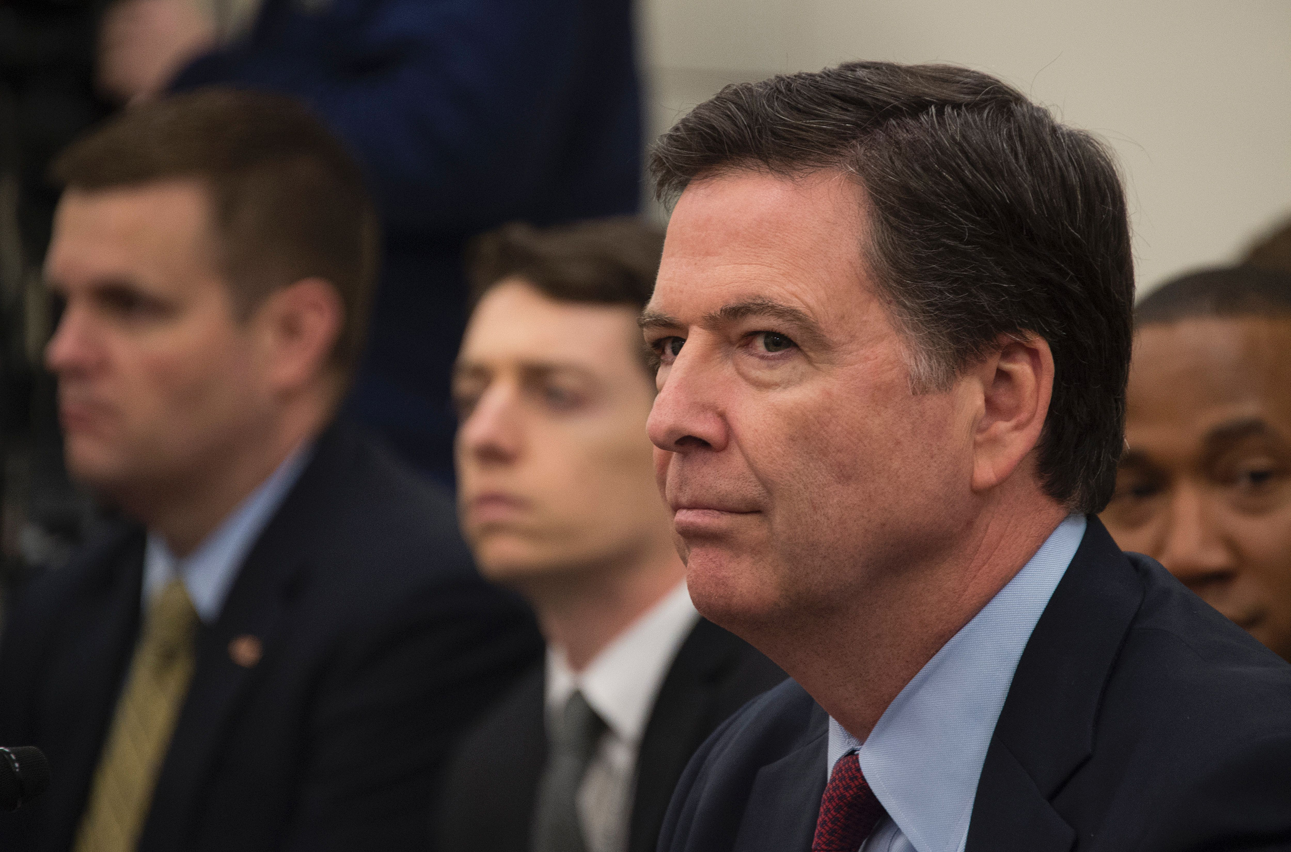 Federal Bureau of Investigation Director James Comey testifies before the House Appropriations Committee on Capitol Hill in Washington, DC, on Feb. 25, 2016. (Jim Watson—AFP/Getty Images)