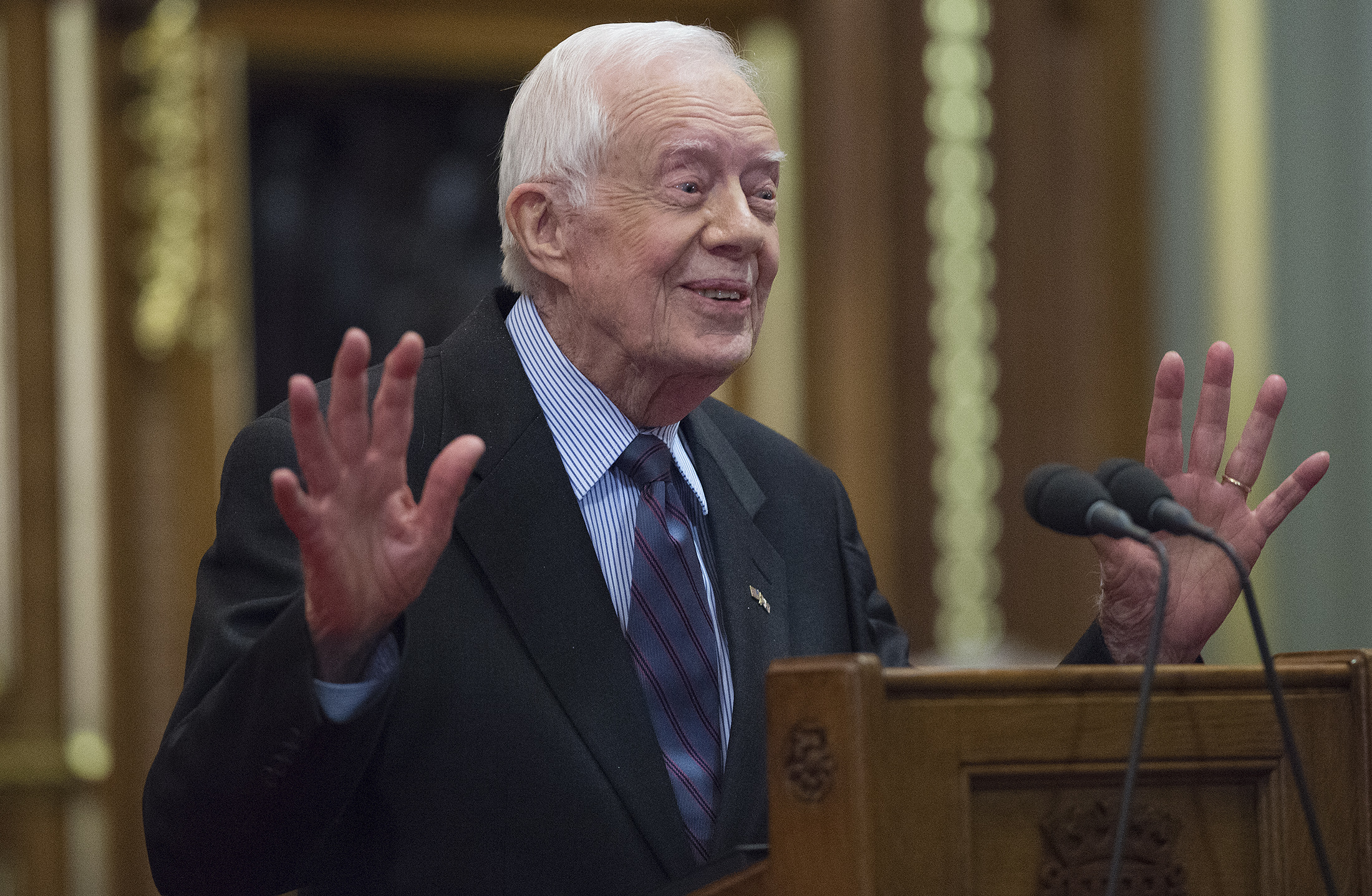 Former US President Jimmy Carter Deliver A Lecture on Guinea Worm Eradication