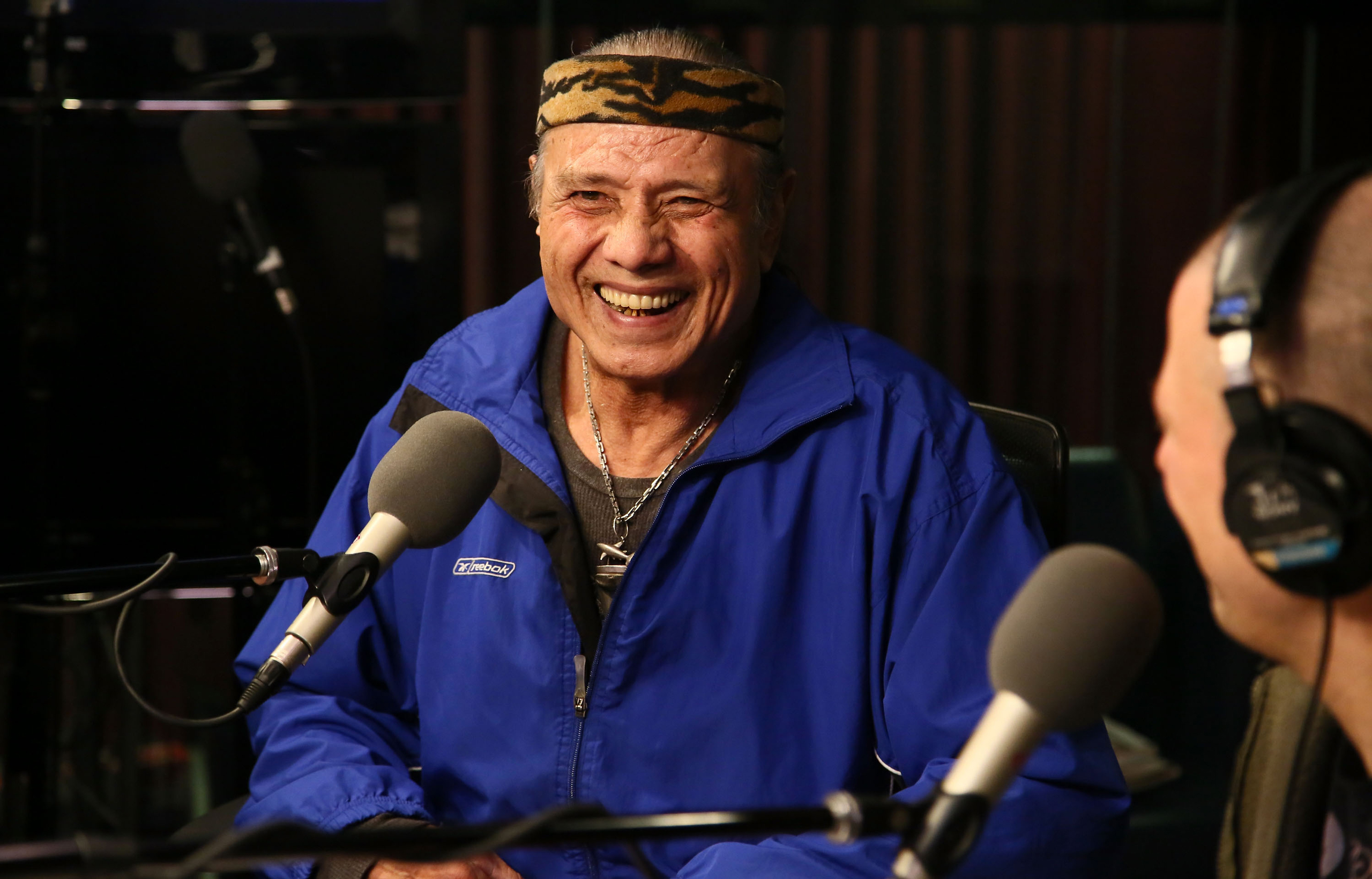 Jimmy "Superfly" Snuka visits "The Opie &amp; Anthony Show" at SiriusXM studios in New York City on Jan. 9, 2013. (Astrid Stawiarz—Getty Images)