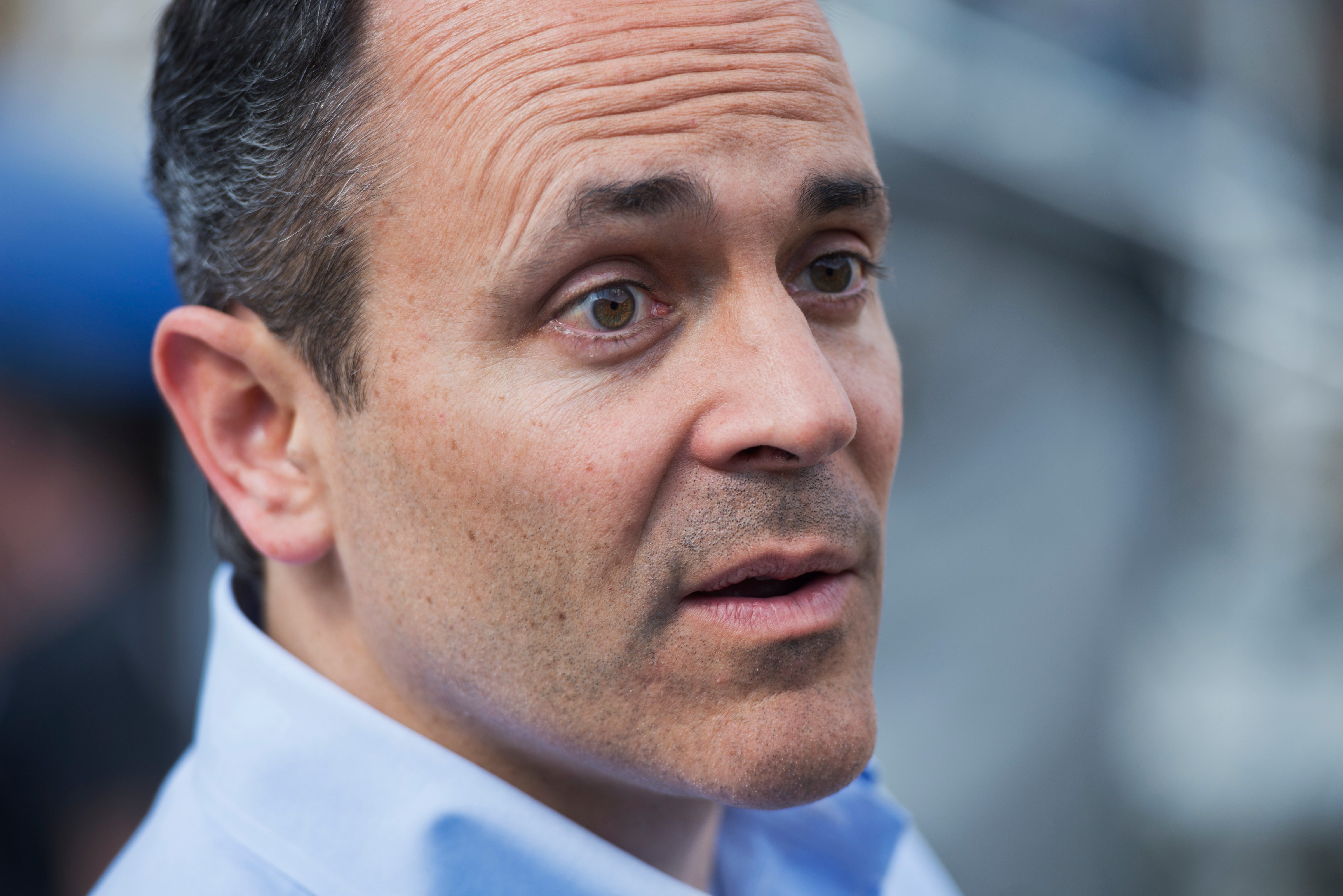 UNITED STATES - APRIL 12: Matt Bevin, republican Senate candidate  for Kentucky, talks with attendees of the Knob Creek Gun Range Machine Gun Shoot Out in West Point, Ky. (Photo By Tom Williams/CQ Roll Call) (Tom Williams—CQ-Roll Call,Inc.)