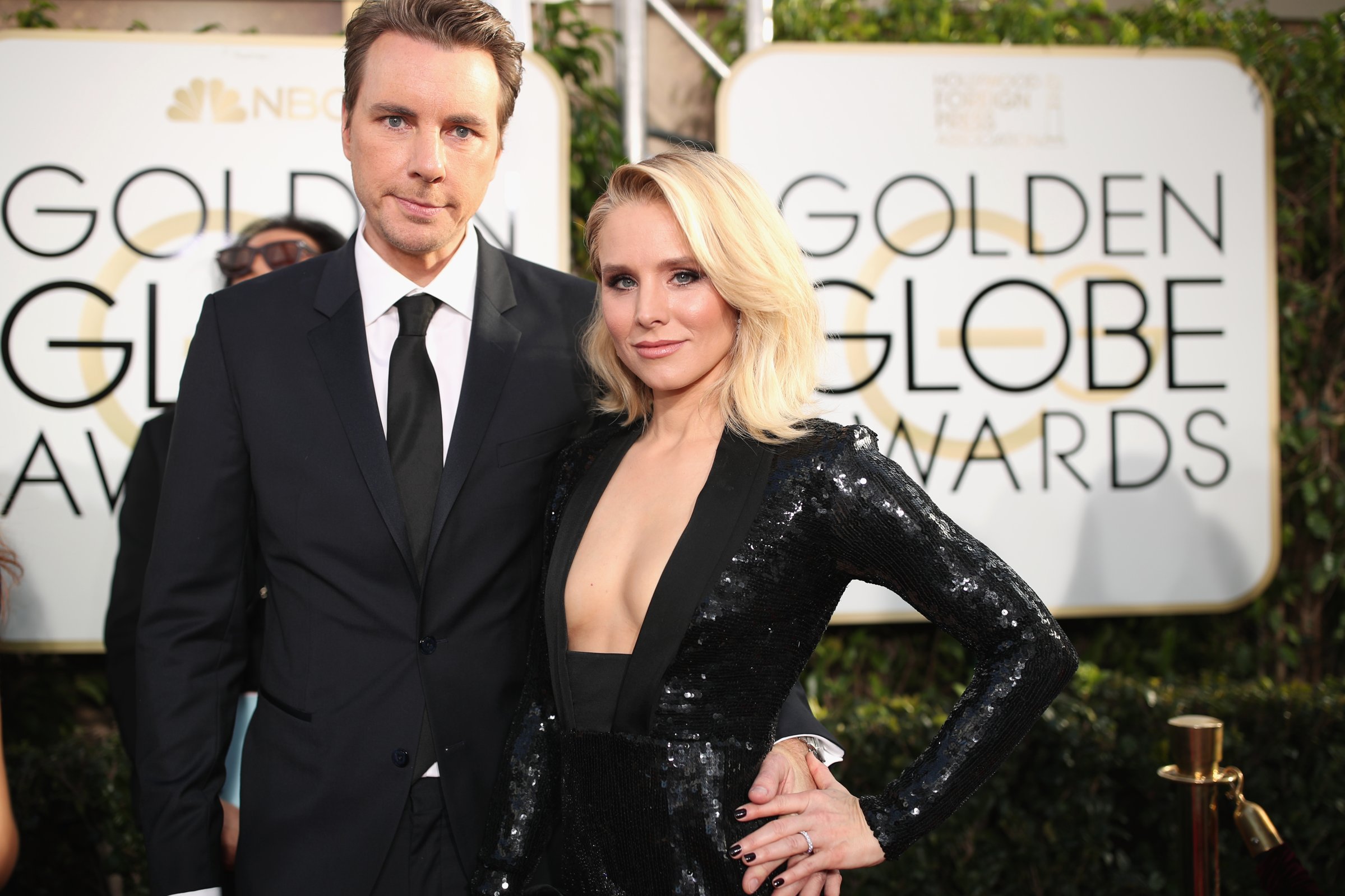 Actors Dax Shepard and Kristen Bell arrive to the 74th Annual Golden Globe Awards held at the Beverly Hilton Hotel on January 8, 2017.