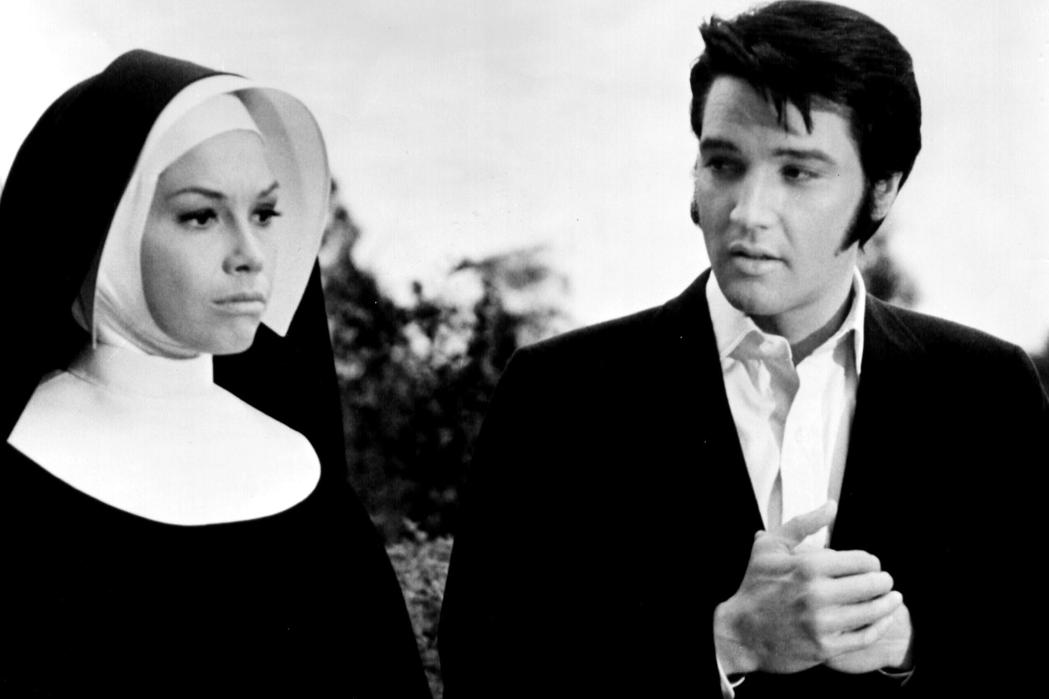 Mary Tyler Moore with Elvis Presley in Change of Habit, 1969.