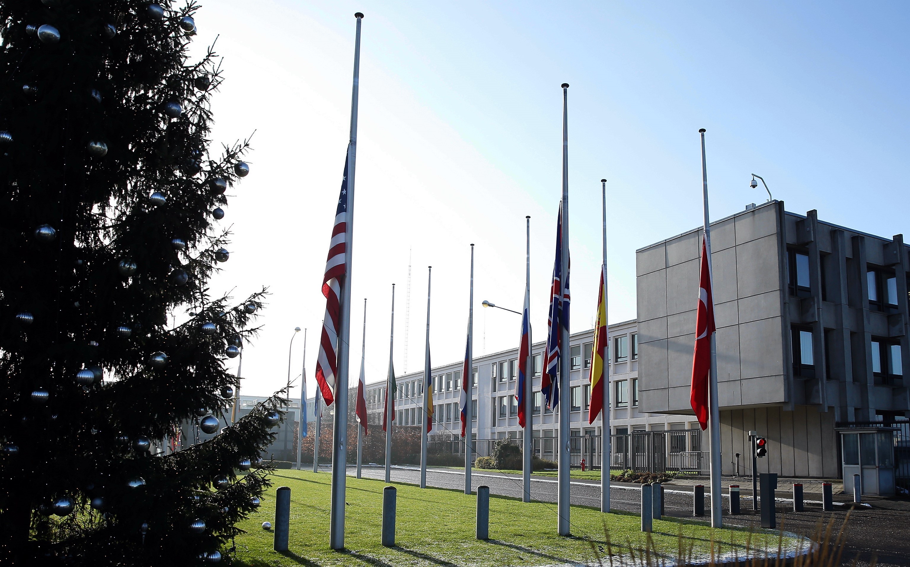 Flags at half-mast at NATO headquarters