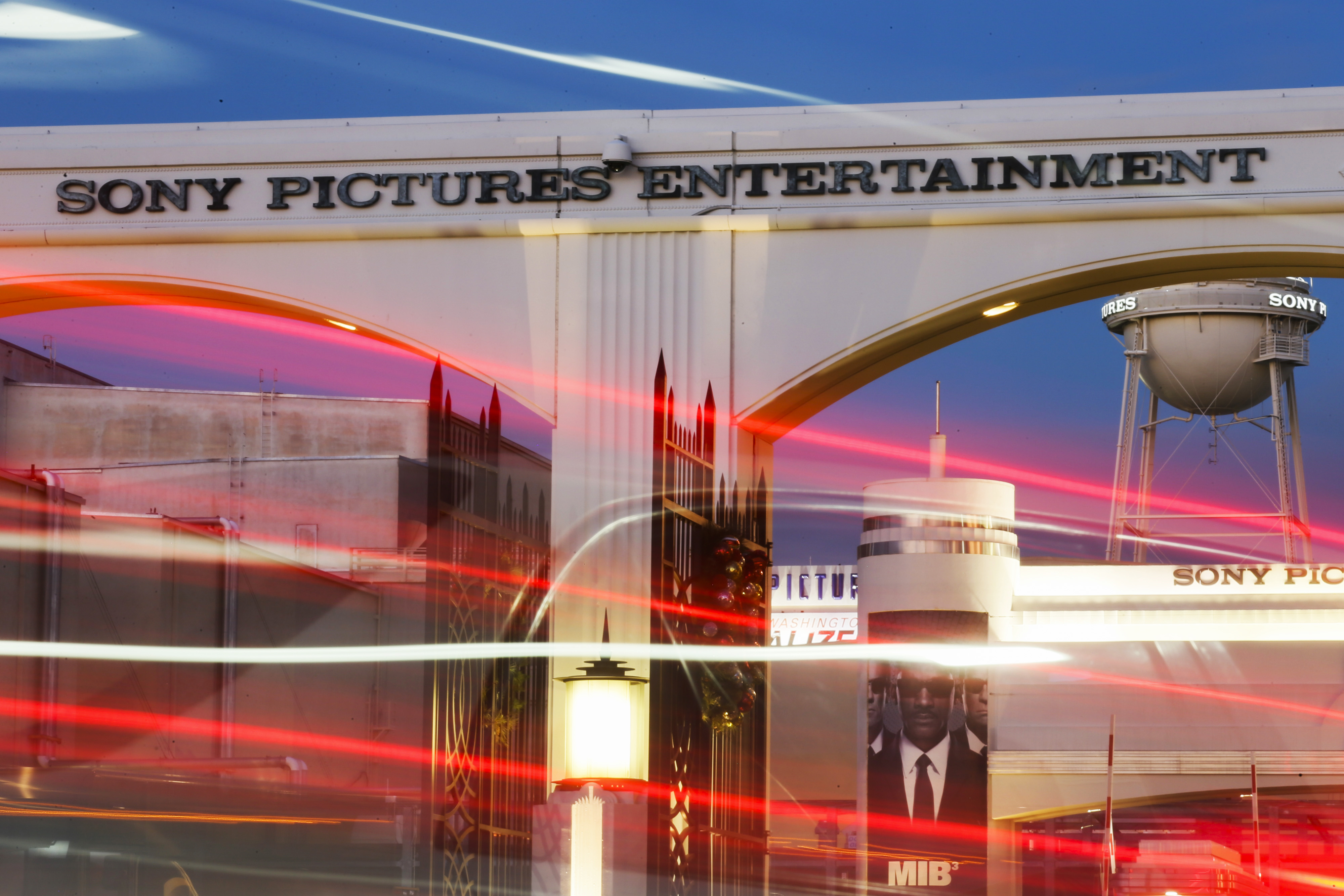 Signage is displayed at the Sony Pictures Entertainment Inc. studios in Culver City, California, U.S., on Thursday, Dec. 18, 2014, after an alleged hacking by North Korea of the company. (Patrick T. Fallon—Bloomberg/Getty Images)
