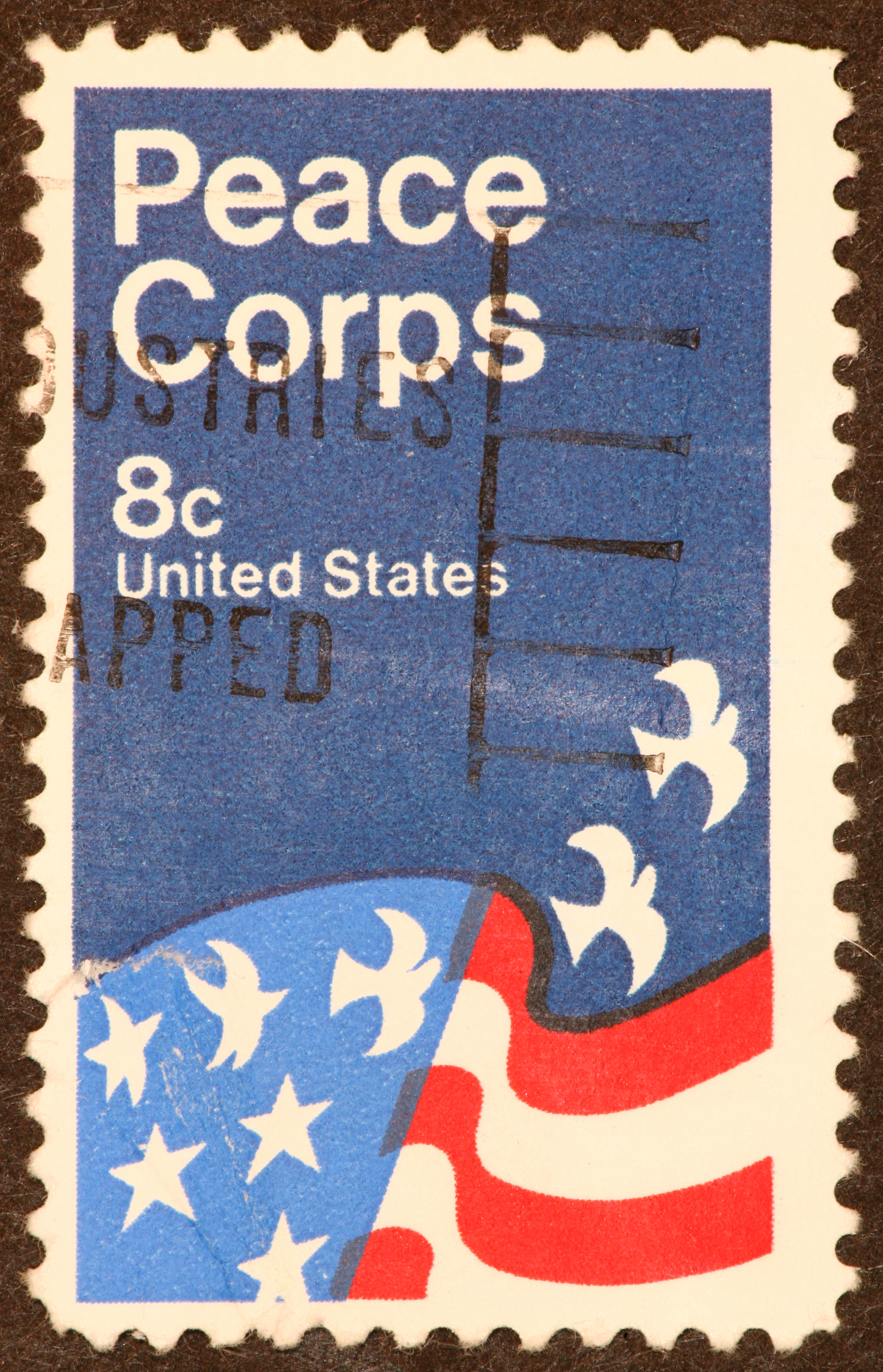 1960s postage stamp commemorating the Peace Corps. (raclro&mdash;Getty Images/iStockphoto)