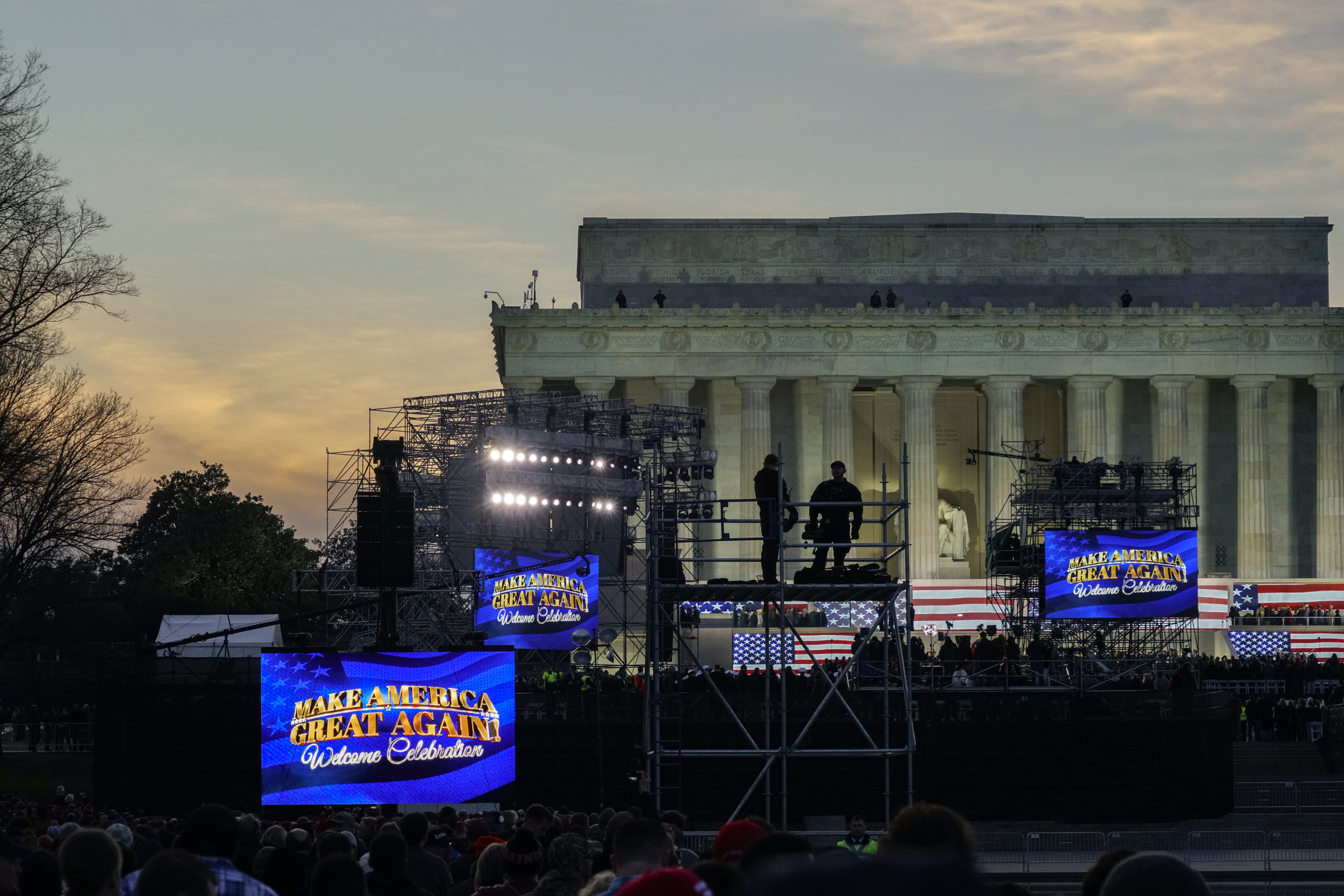 A view of the setup at the "Voices of the People: Make America Great Again Welcome Concert" in front of the Lincoln Memorial on Jan. 19, 2017. (Peter van Agtmael—Magnum Photos for TIME)