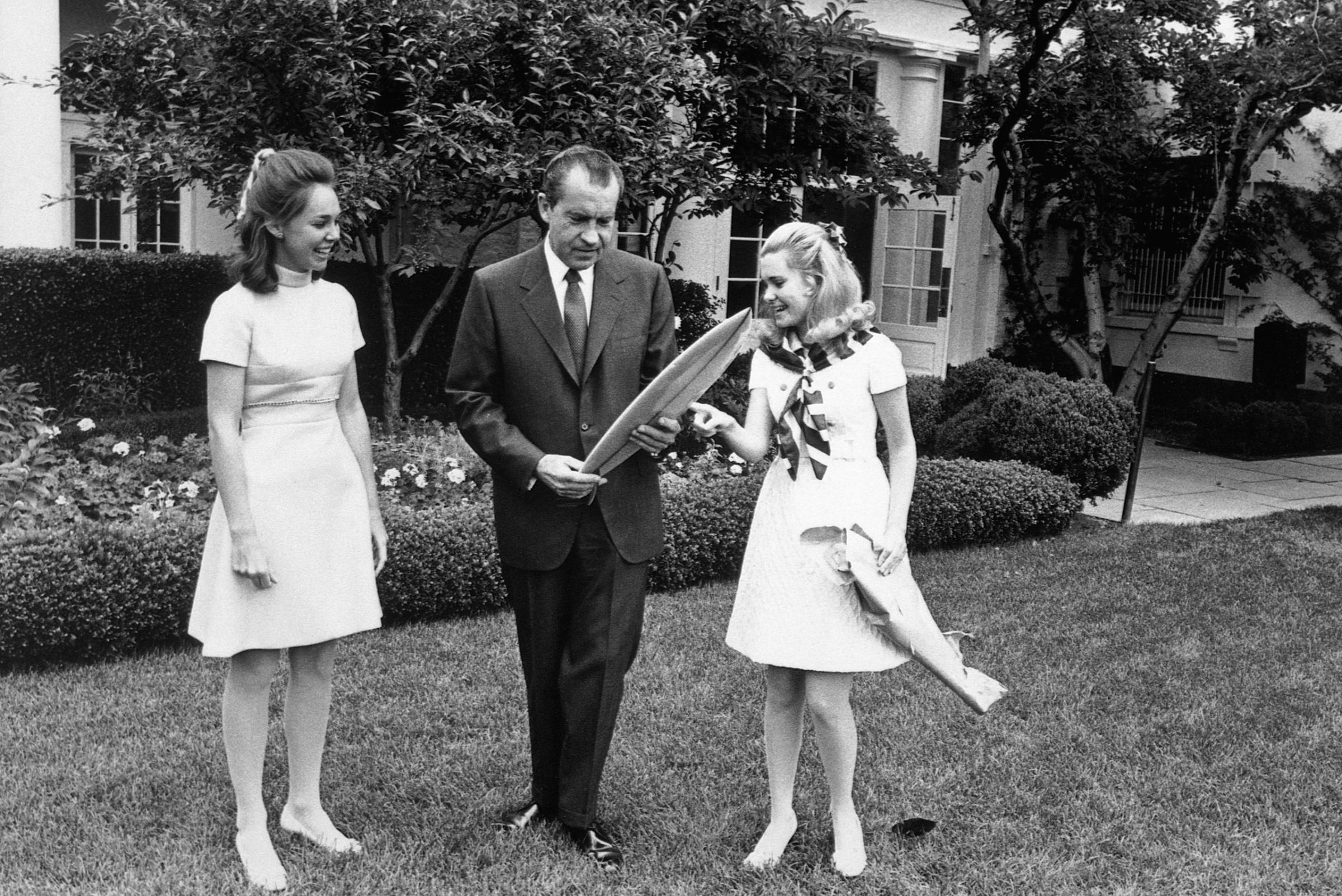 Nixon with Daughters