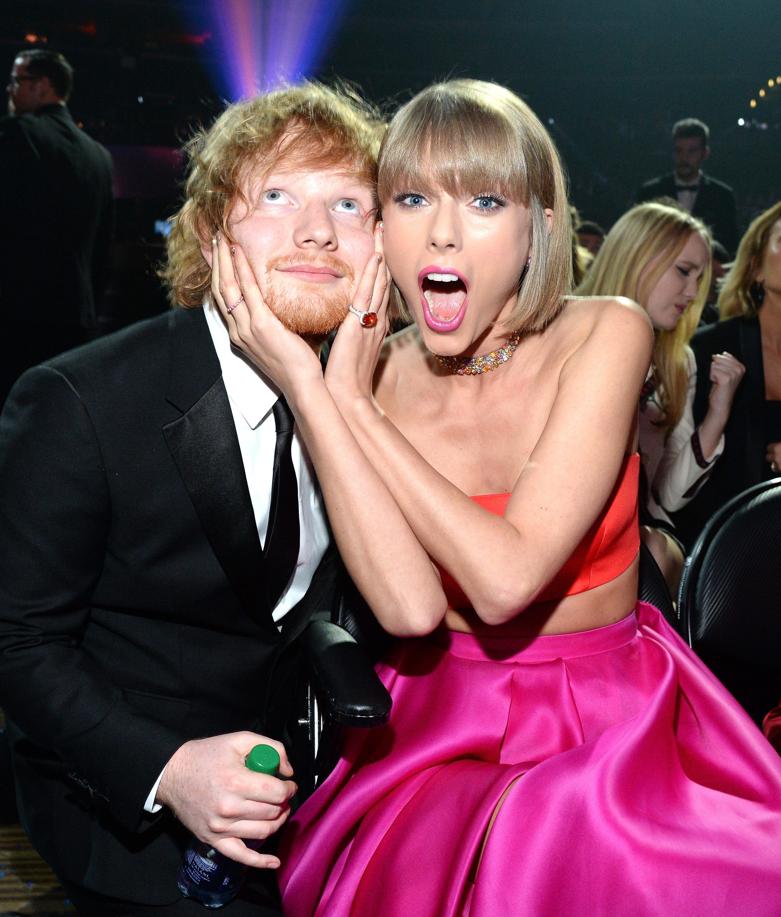 Ed Sheeran and Taylor Swift attends The 58th GRAMMY Awards at Staples Center on February 15, 2016 in Los Angeles, California. (Kevin Mazur&mdash;Getty Images)
