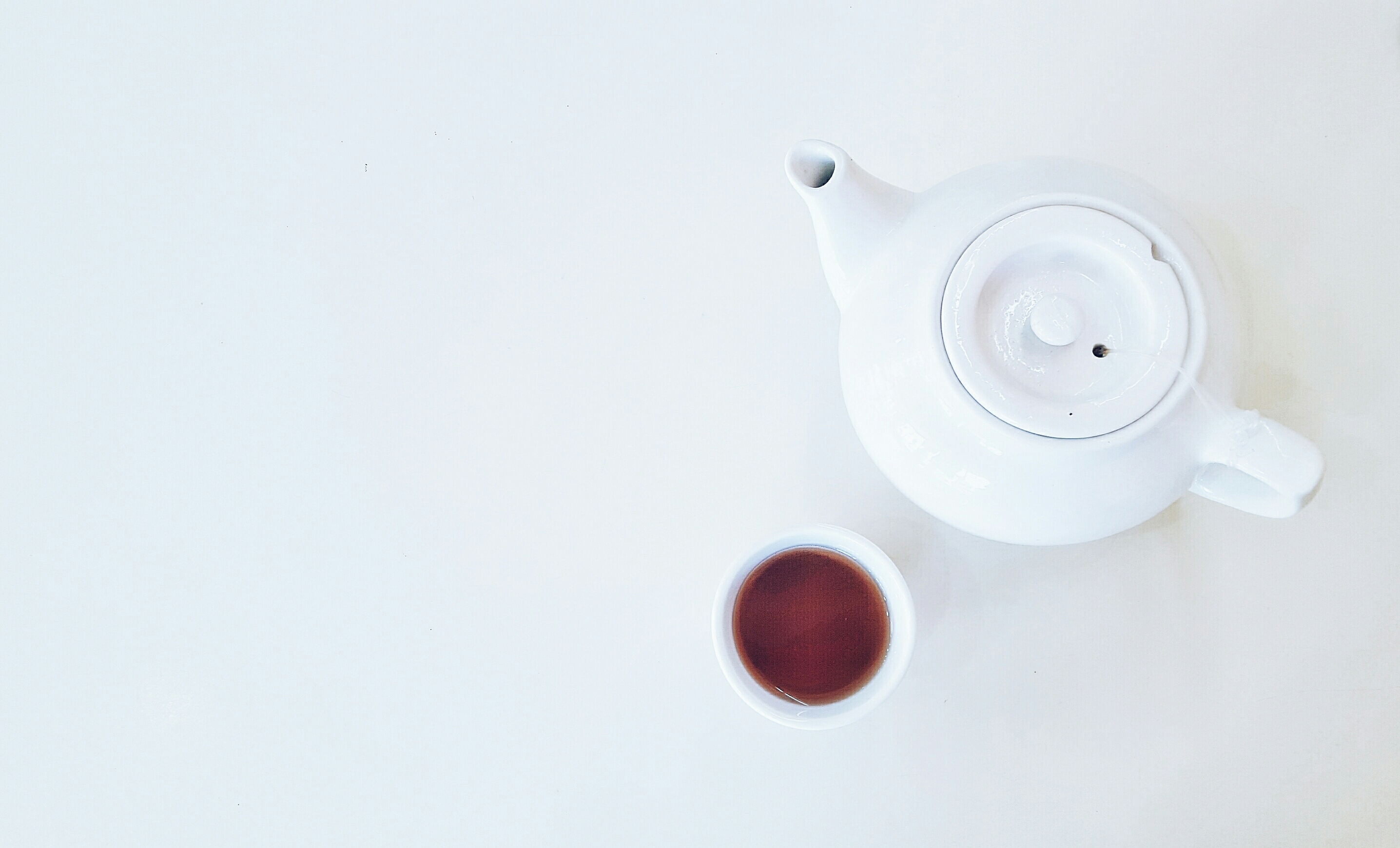 Directly Above Shot Of Teapot On White Background