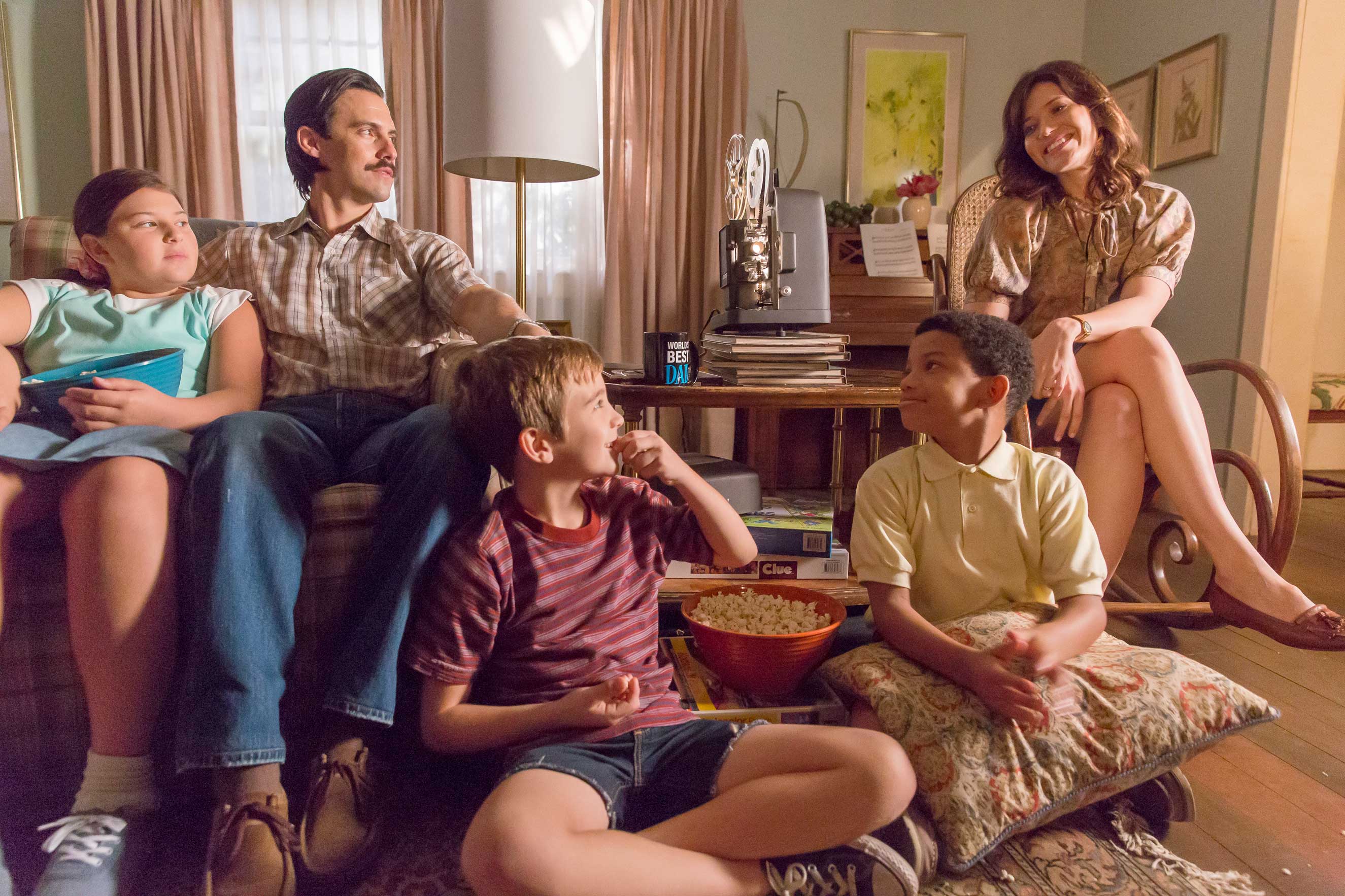 Ventimiglia and Moore with their children—before their lives spiral into chaos (Ron Batzdorff—NBC)