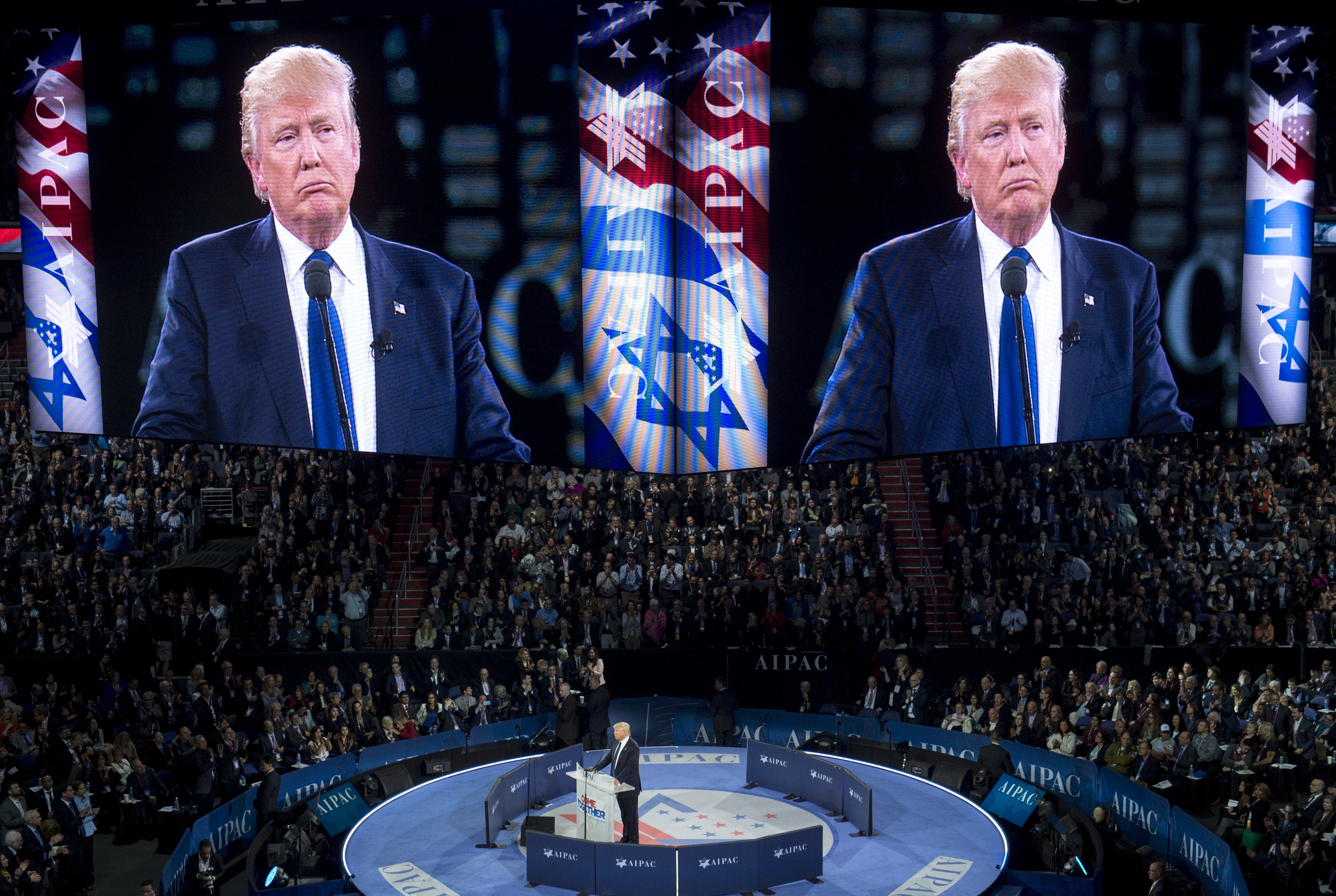 Donald Trump speaks during AIPAC in Washington, DC, on March 21, 2016. (Saul Loeb—AFP/Getty Images)