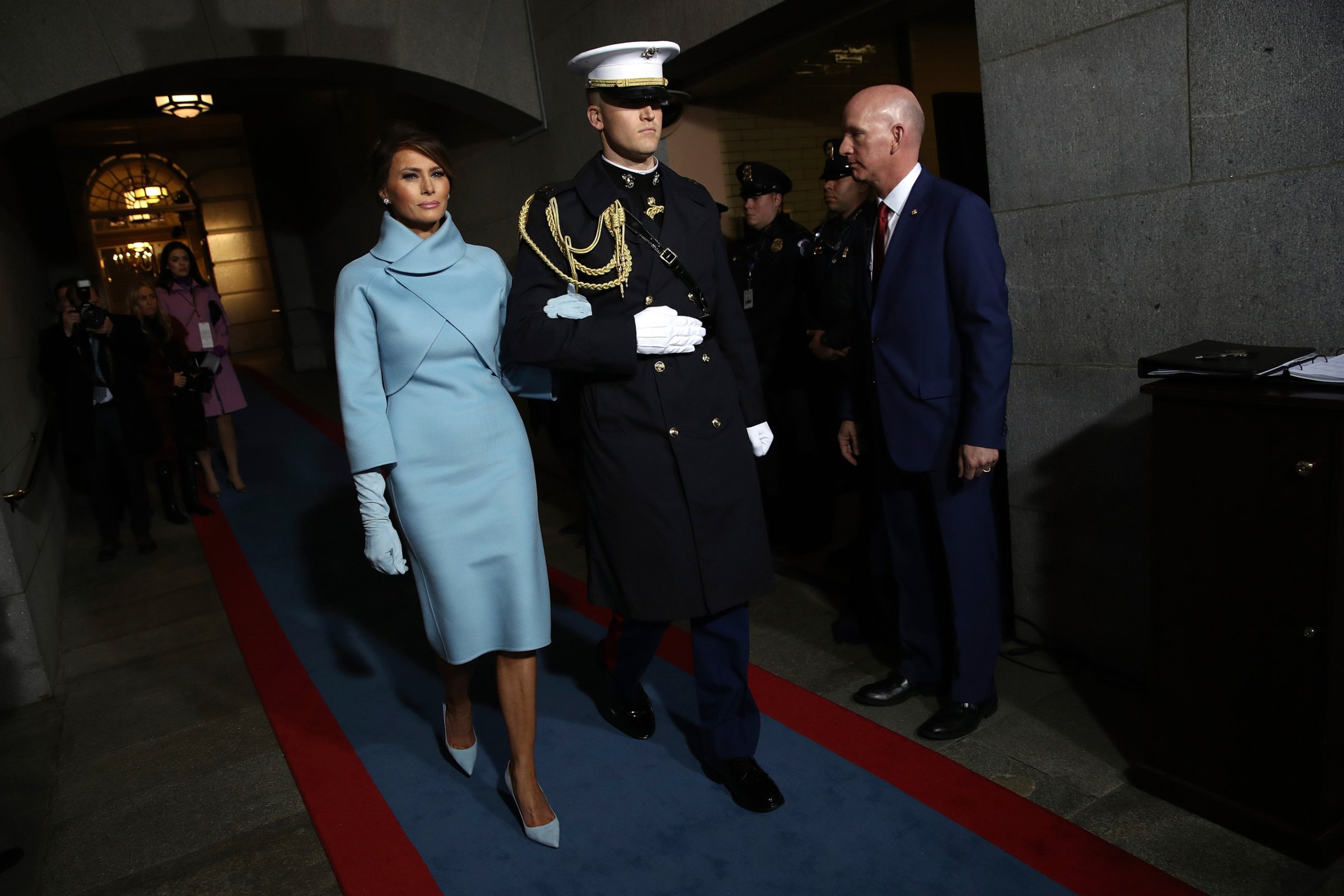 Melania Trump arrives on the West Front of the U.S. Capitol on January 20, 2017 in Washington, DC. REUTERS/Win McNamee/Pool - RTSWLCM