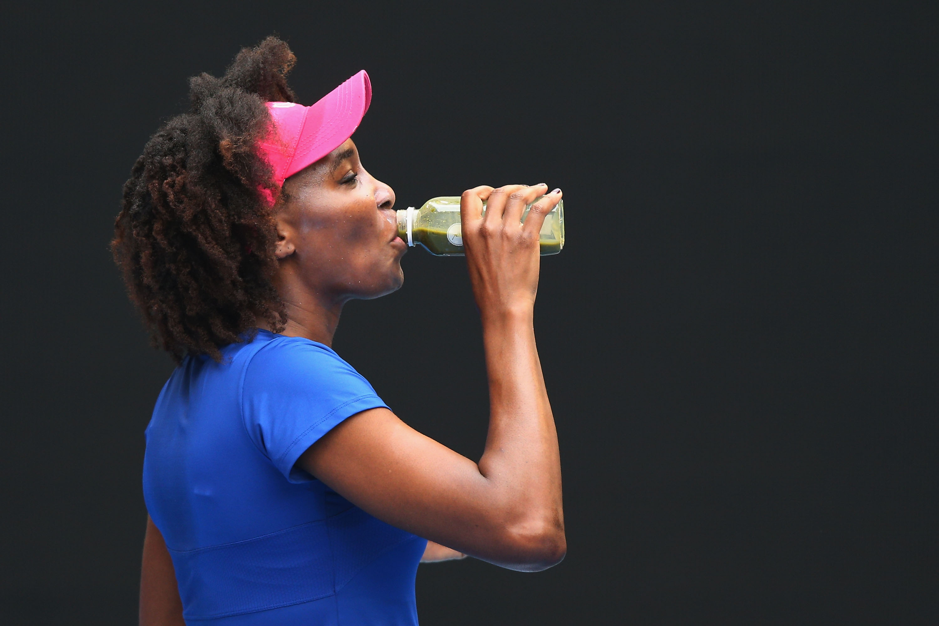 MELBOURNE, AUSTRALIA - JANUARY 10:  Venus Williams of the USA takes a drink during a practice session ahead of the 2017 Australian Open at Melbourne Park on January 10, 2017 in Melbourne, Australia.  (Photo by Michael Dodge/Getty Images) (Michael Dodge—Getty Images)
