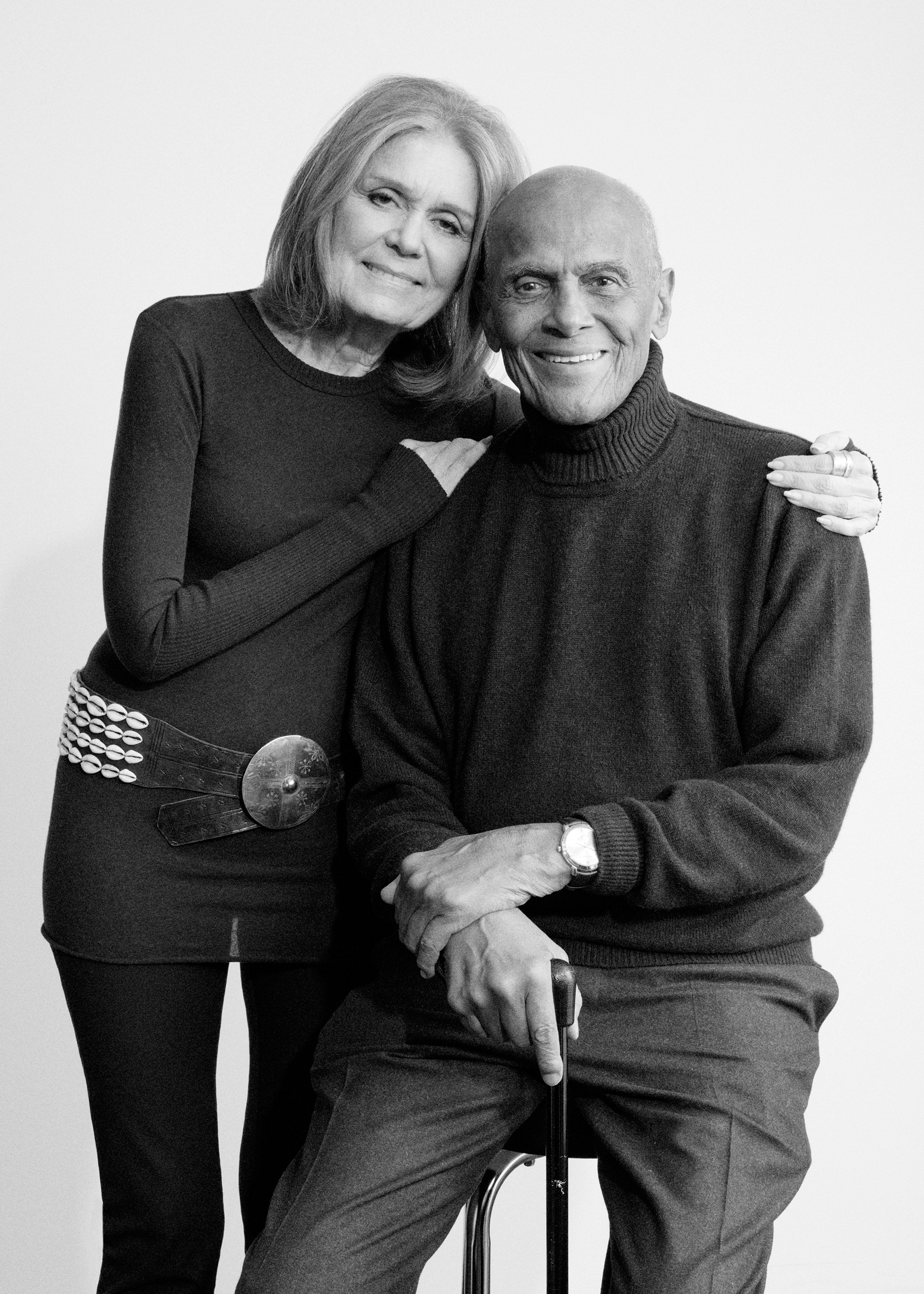 Honorary co-chairs for the Woman’s March on Washington. Gloria Steinem and Harry Belafonte in New York on Jan. 9, 2017