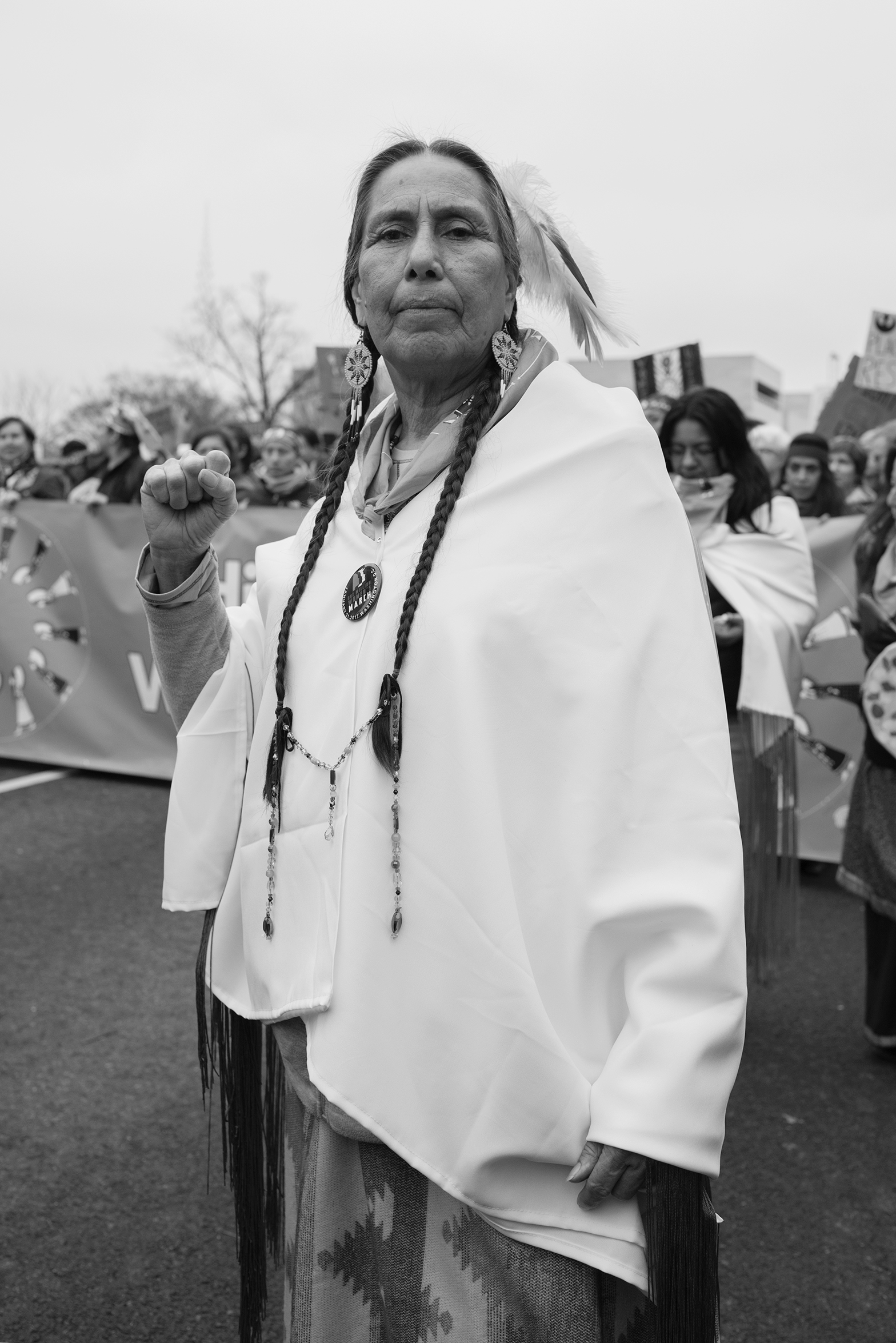 Casey Camp-Horinek, an elder of the Ponca Tribe of Oklahoma  
                              
                              I’m a mother a great grandmother and grandmother, sister and aunt and daughter. I’m here today for all those reasons I just told you. On behalf of our true mother, the one true mother we’ll share is our mother the earth and she’s under threat right now. We want our lives to continue the way that our ancestors have, we want that for your children as well, and even for his (Trump’s)  grandchildren.  In Oklahoma we’re suffering from environmental genocide We feel it’s necessary to speak for all of those without voices, those that fly, those that swim, the sacred water itself, the very breath that the creator gave us, on behalf of our mother the earth those that have roots and sway in the wind, all of those things are begging for all of humankind to pray for them and nurture them as well.