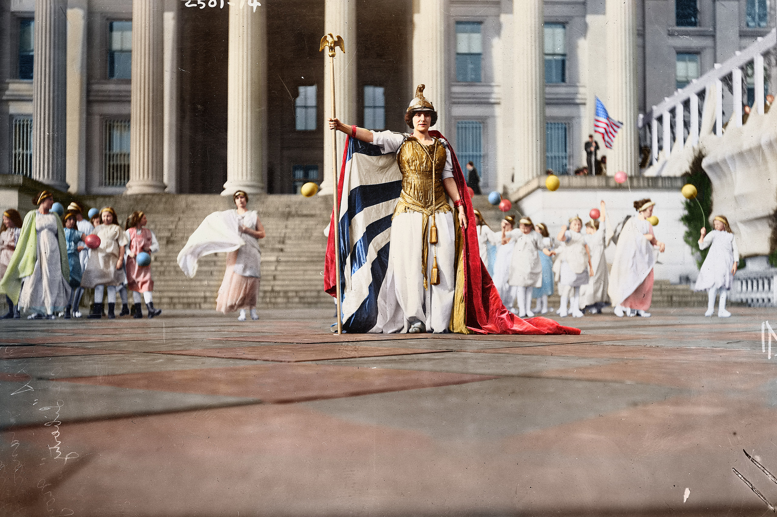 Hedwig Reicher as Columbia at the Mar. 3, 1913 Suffrage Parade in Washington, D.C.