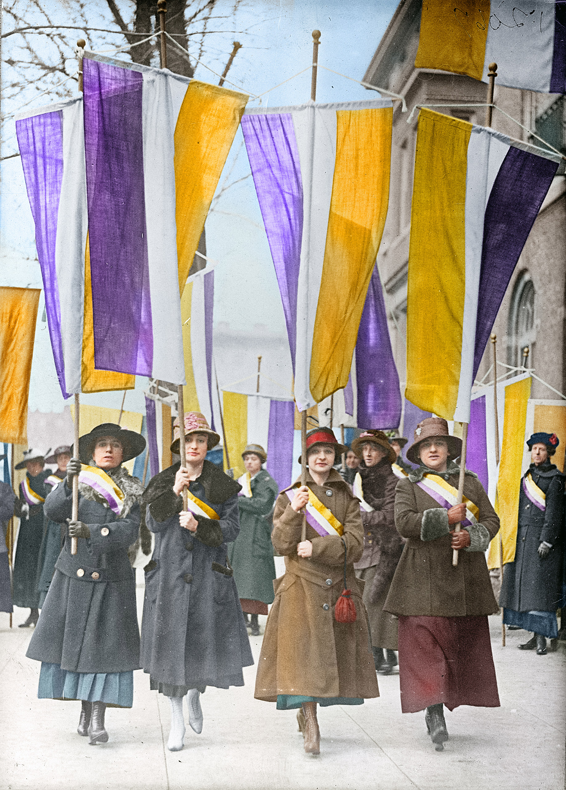 Women's Suffrage picket parade in Washington, D.C., 1917.