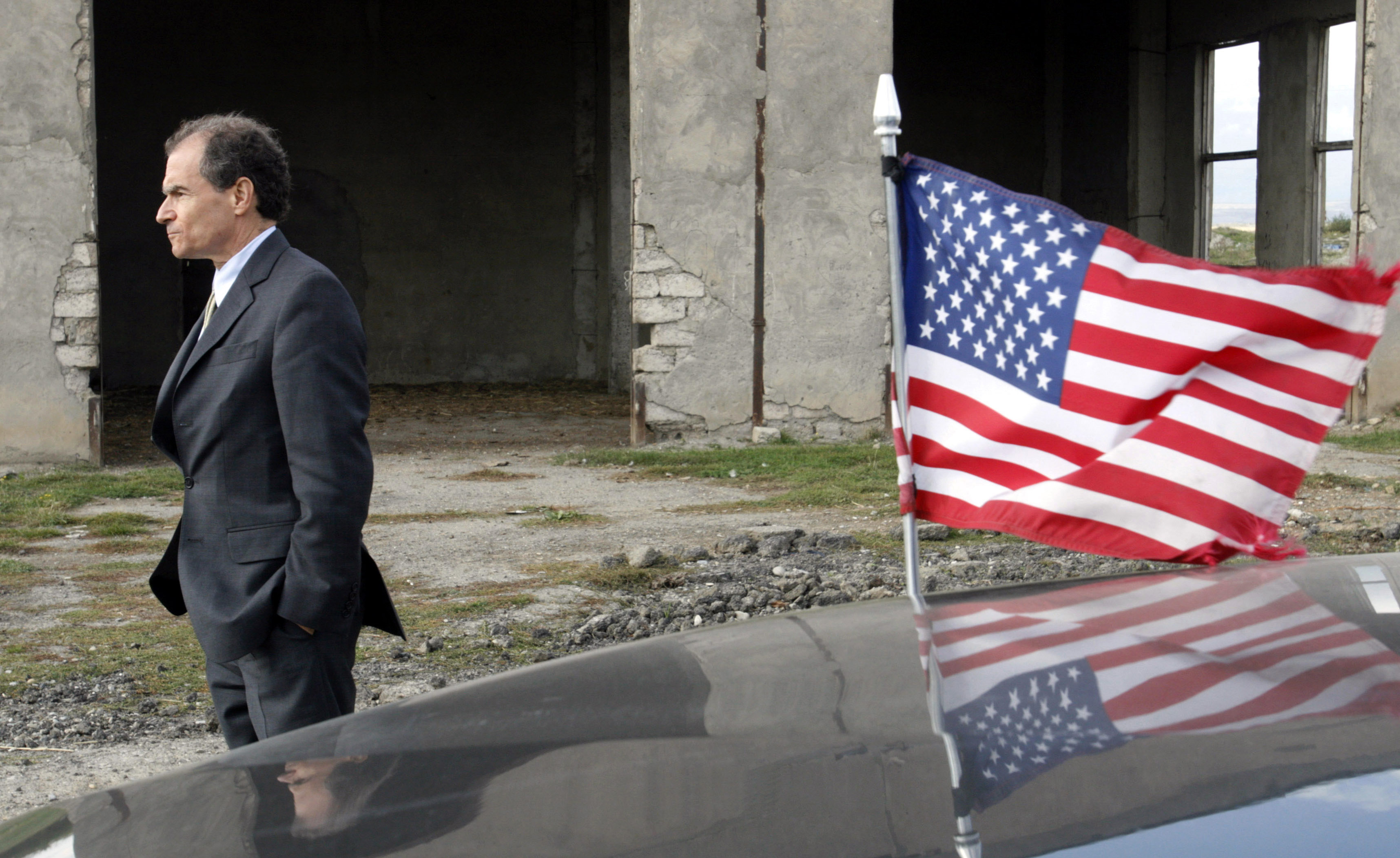 Then U.S. Assistant Secretary of State Daniel Fried visits the ethnic Georgian village of Nikozi, on the border of Russian-backed separatist region of South Ossetia, Oct. 19, 2008. (Shakh Aivazov—Reuters)
