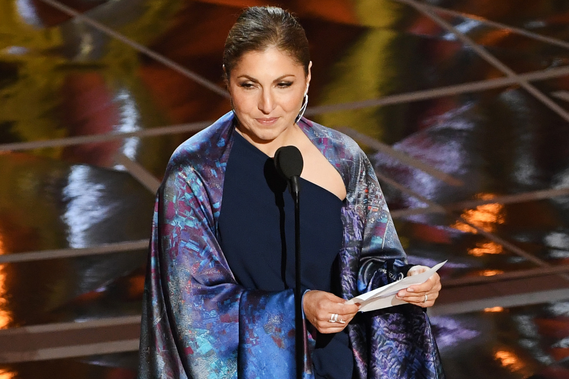 Engineer/astronaut Anousheh Ansari accepts Best Foreign Language Film for <i>The Salesman</i> on behalf of director Asghar Farhadi during the 89th Annual Academy Awards, on Feb. 26, 2017 in Hollywood, Calif. (Kevin Winter—Getty Images)