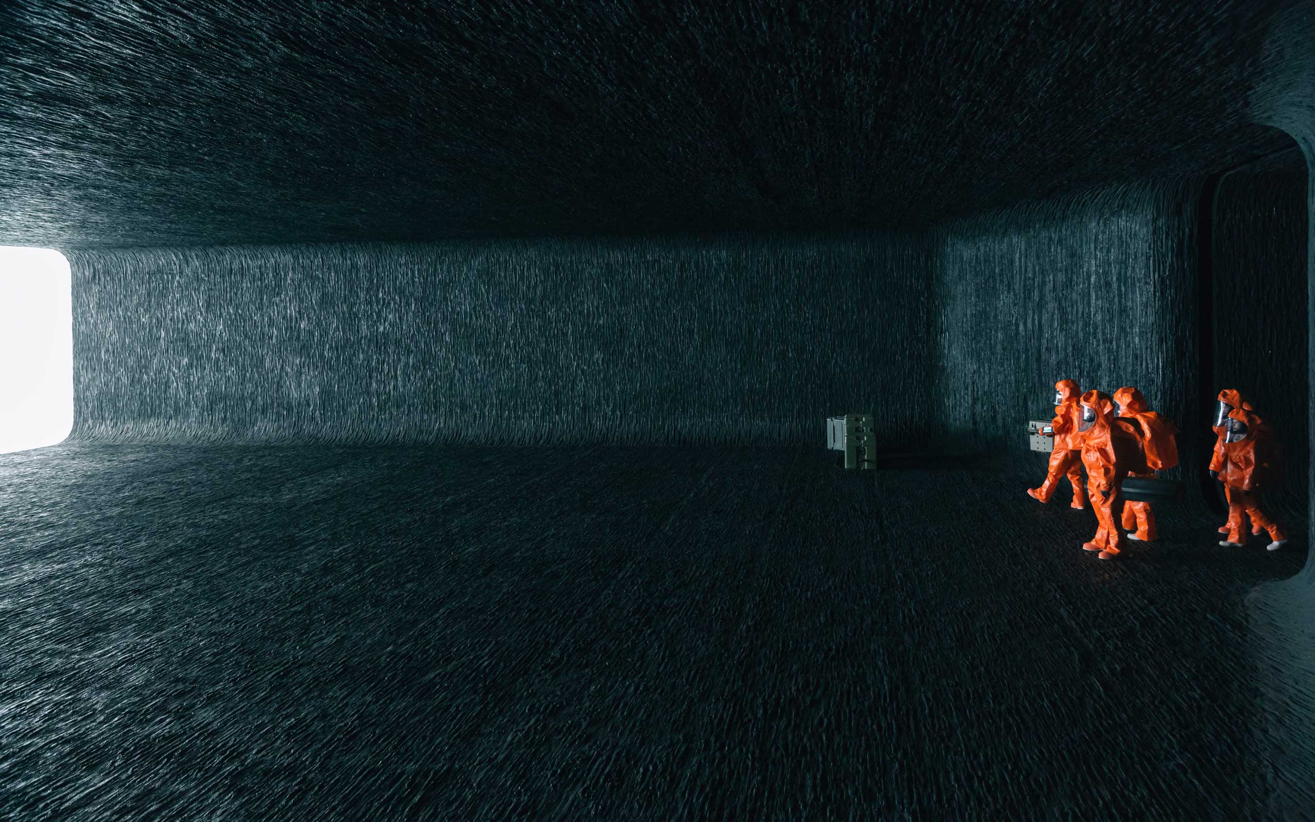 A scene inside the spaceship's chamber from the film "Arrival" by Paramount Pictures (Jan Thijs)