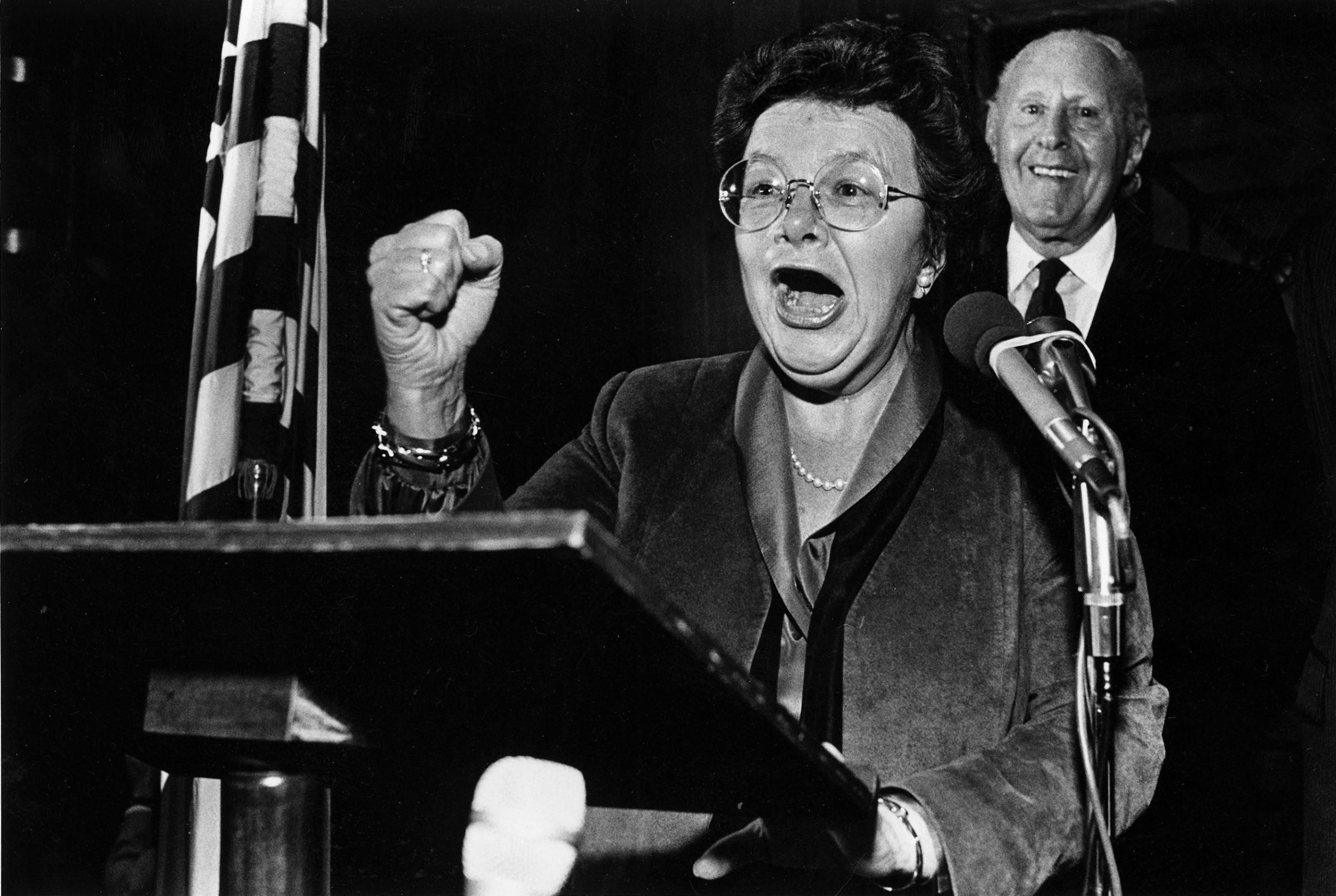 Barbara Mikulski at her reception following her swearing-in at the U.S. Capitol in Washington, DC on Jan. 6, 1987.