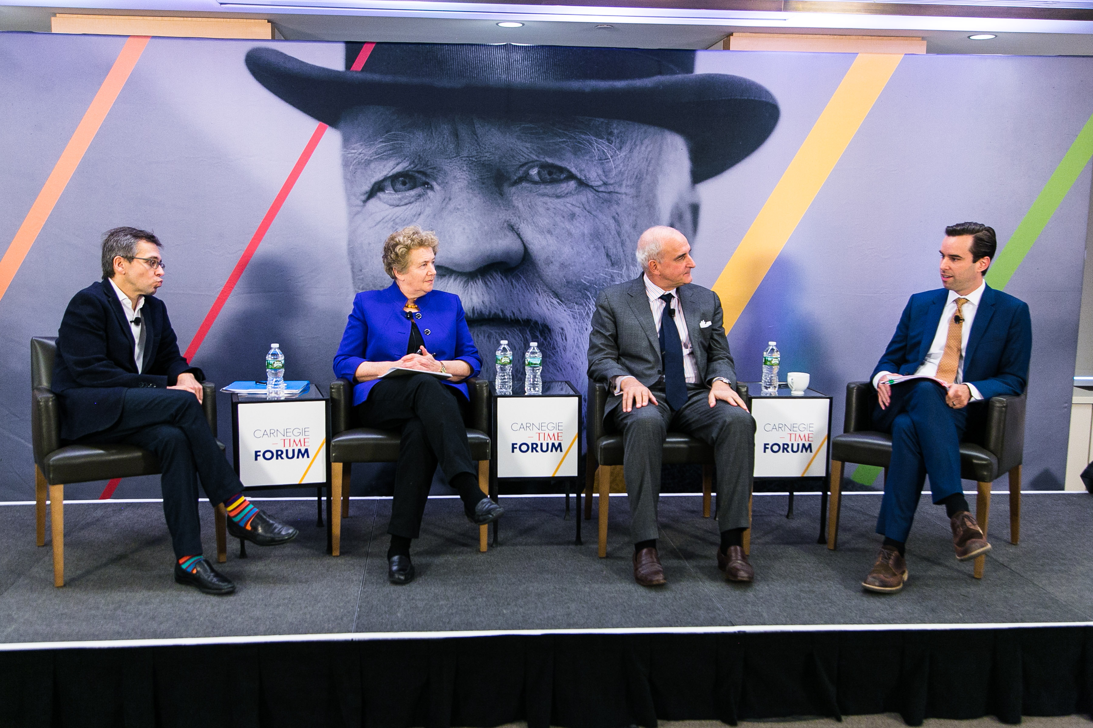 Ian Bremmer, Pippa Norris, Roger Cohen and Michael Scherer discuss populism during the Carnegie Corporation-TIME forum on Feb. 7, 2017. (Andrew Kist)