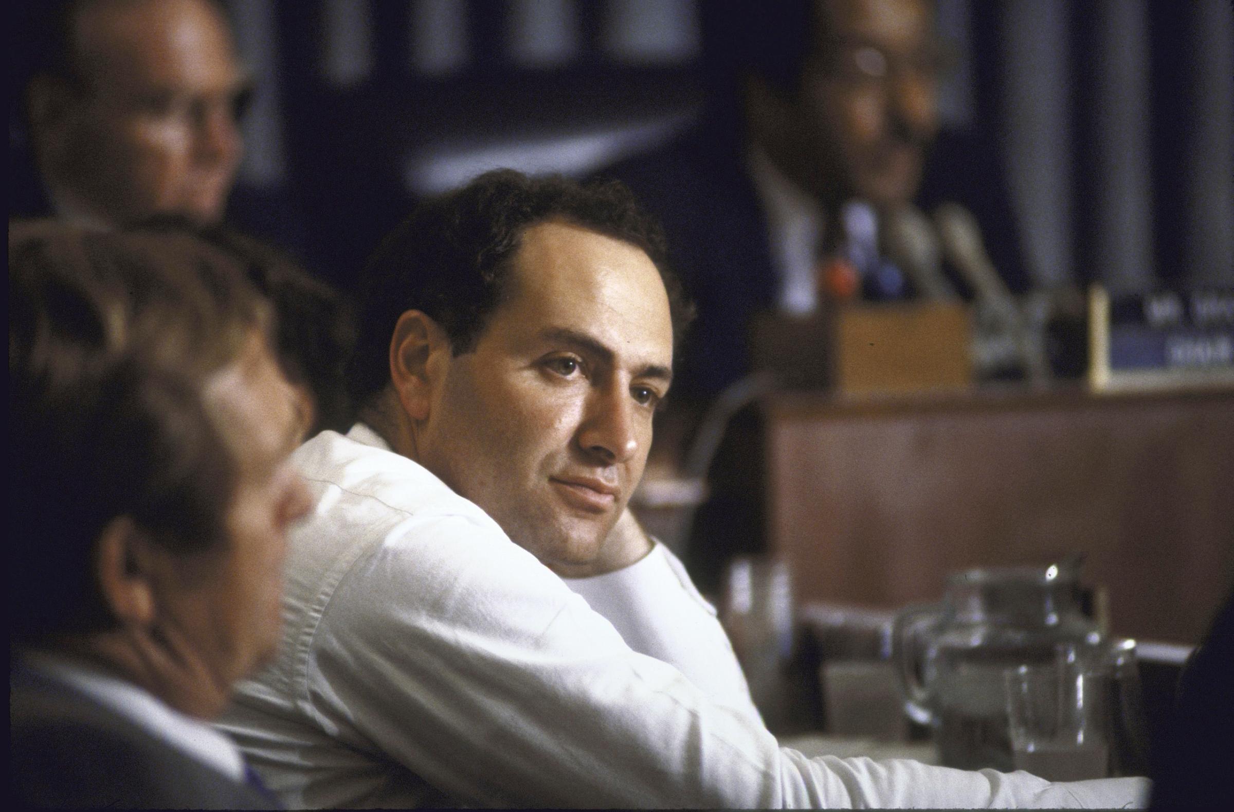 Rep. Charles E. Schumer at House Budget Committee mark up, 1985.