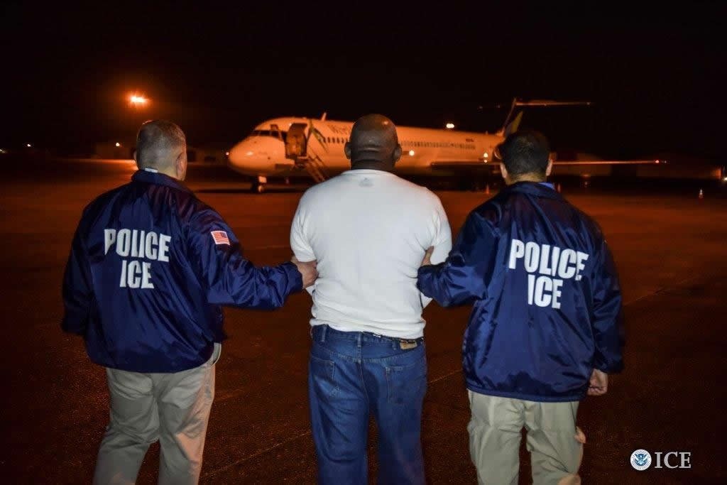 ICE handout photo shows one of hundreds of undocumented immigrants arrested during raids in 12 states. (ICE/AFP/Getty Images)