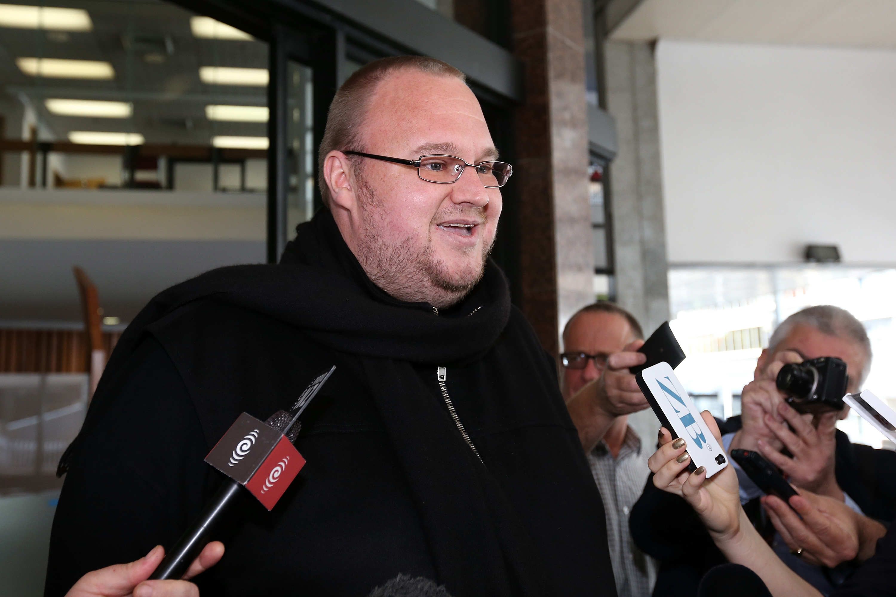 Kim Dotcom outside New Zealand's Auckland District Court, Dec. 1, 2014. (Fiona Goodall—Getty Images)