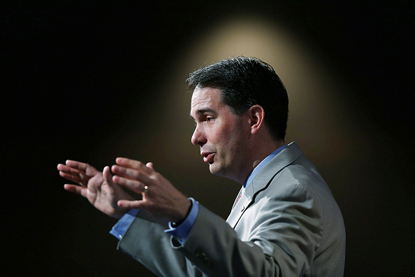 Wisconsin Governor Scott Walker and possible Republican presidential candidate speaks during the Rick Scott's Economic Growth Summit held at the Disney's Yacht and Beach Club Convention Center on June 2, 2015 in Orlando, Florida.