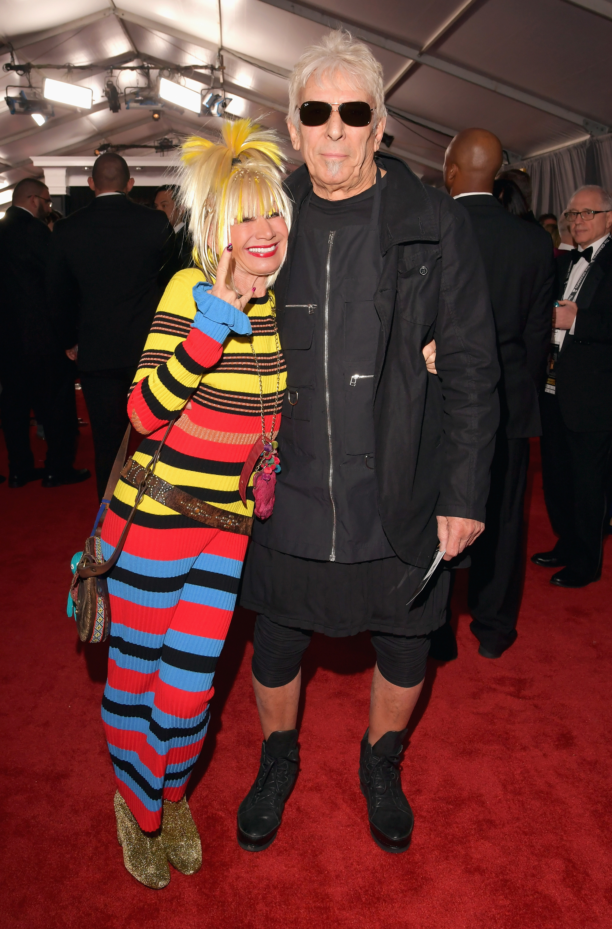 Betsey Johnson and John Cale attend the 59th GRAMMY Awards at STAPLES Center, on Feb. 12, 2017 in Los Angeles.