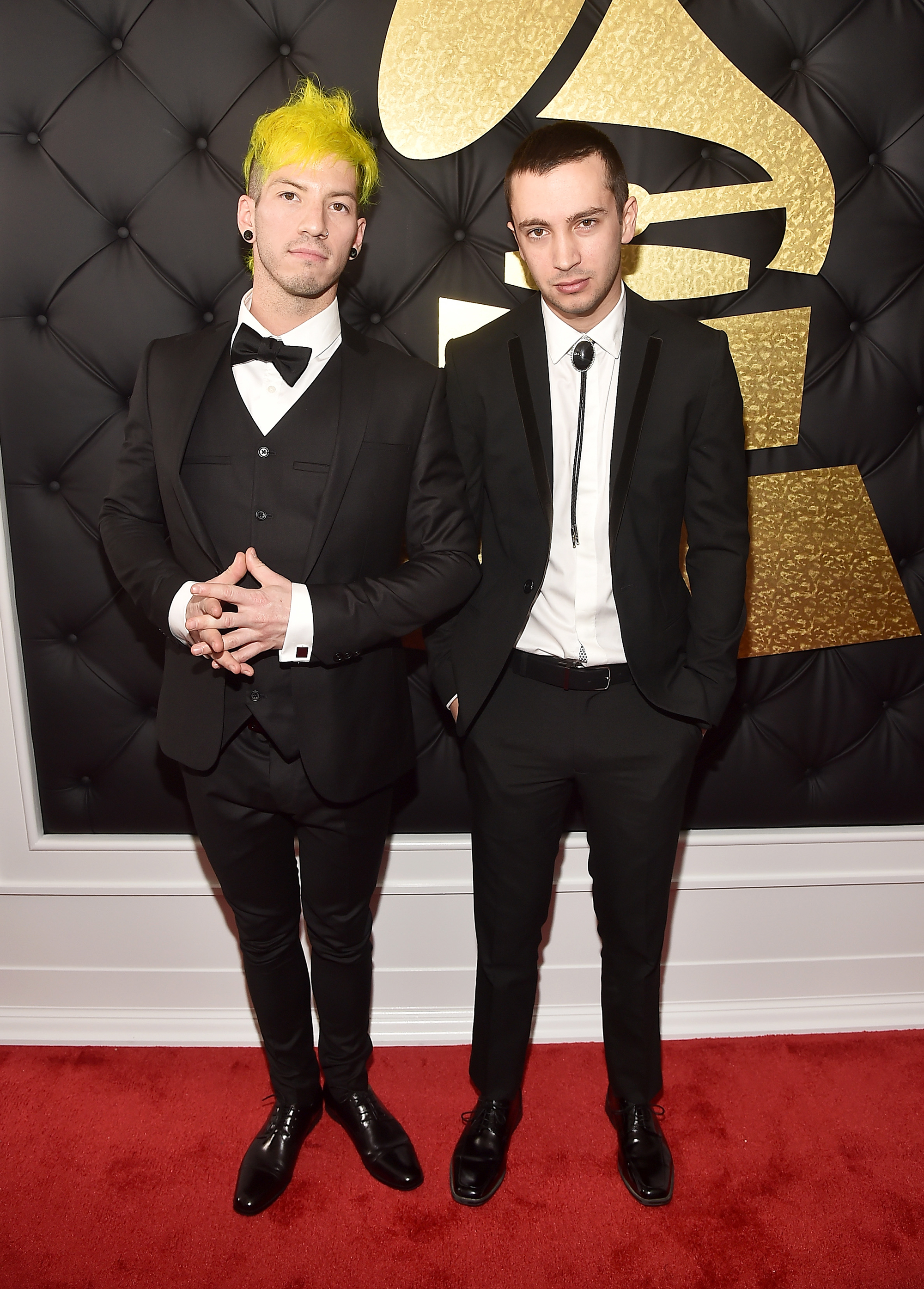 Josh Dun and Tyler Joseph of Twenty One Pilots attend the 59th GRAMMY Awards at STAPLES Center, on Feb. 12, 2017 in Los Angeles.