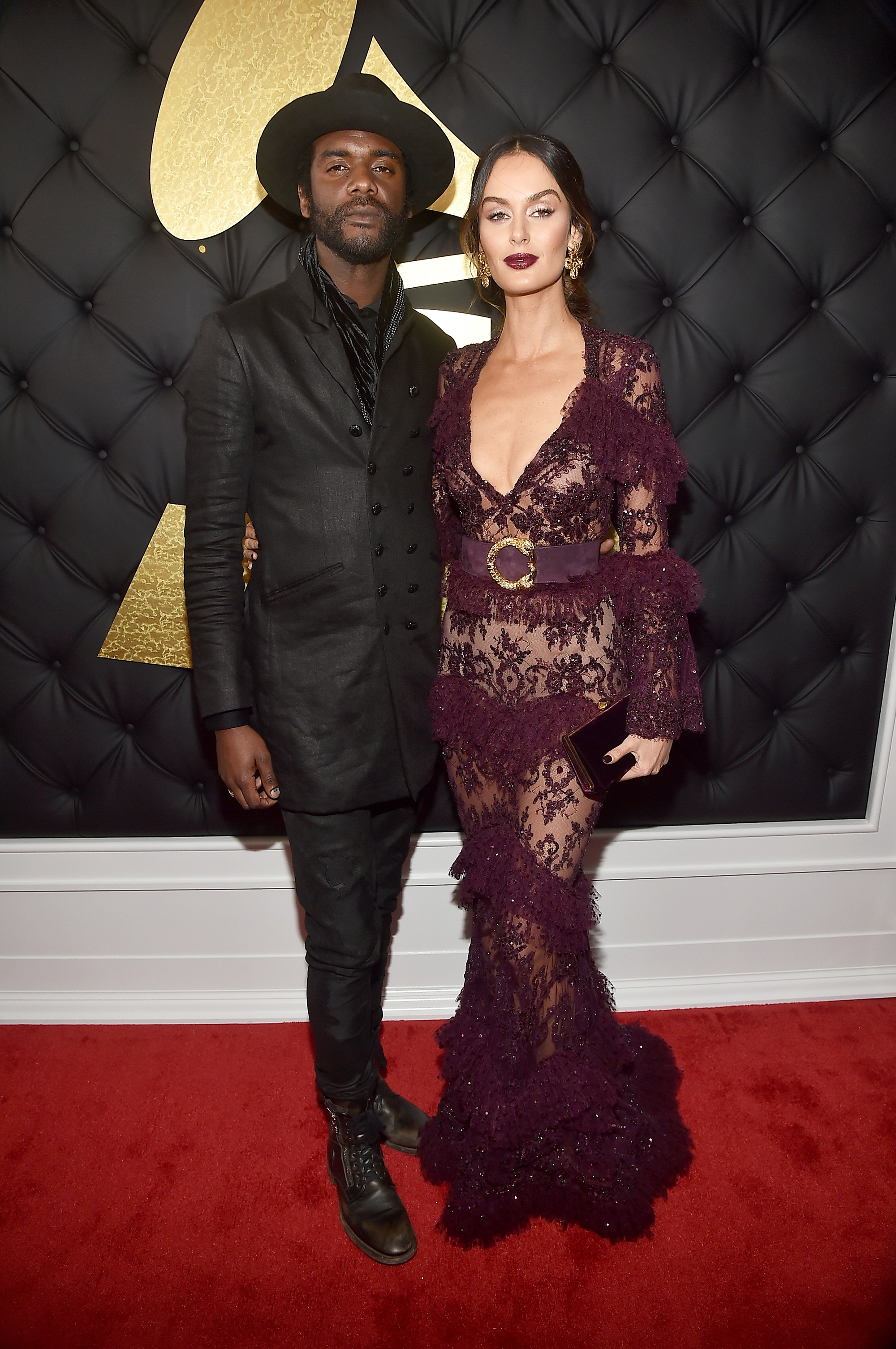 Gary Clark Jr. and Nicole Trunfio attend the 59th GRAMMY Awards at STAPLES Center, on Feb. 12, 2017 in Los Angeles.