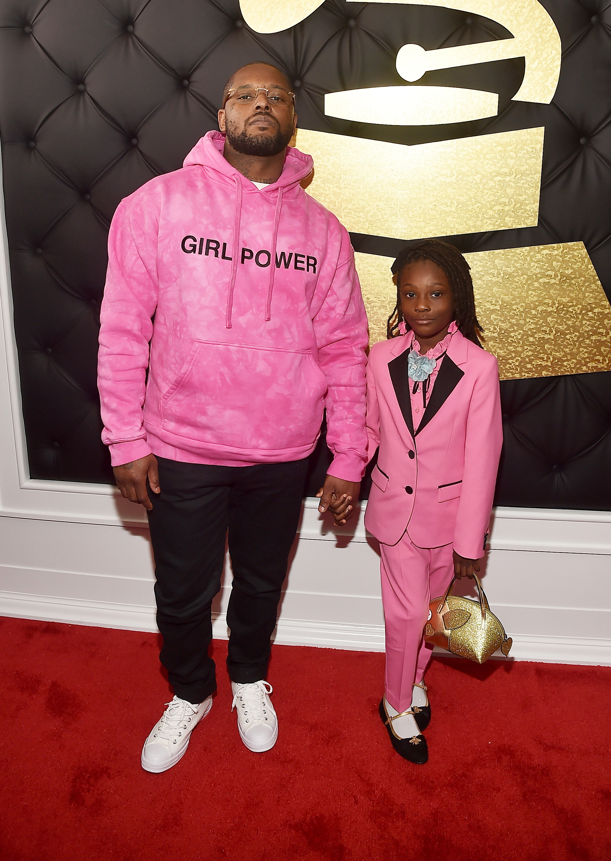 Schoolboy Q and daughter Joy Hanley attend the 59th GRAMMY Awards at STAPLES Center, on Feb. 12, 2017 in Los Angeles.