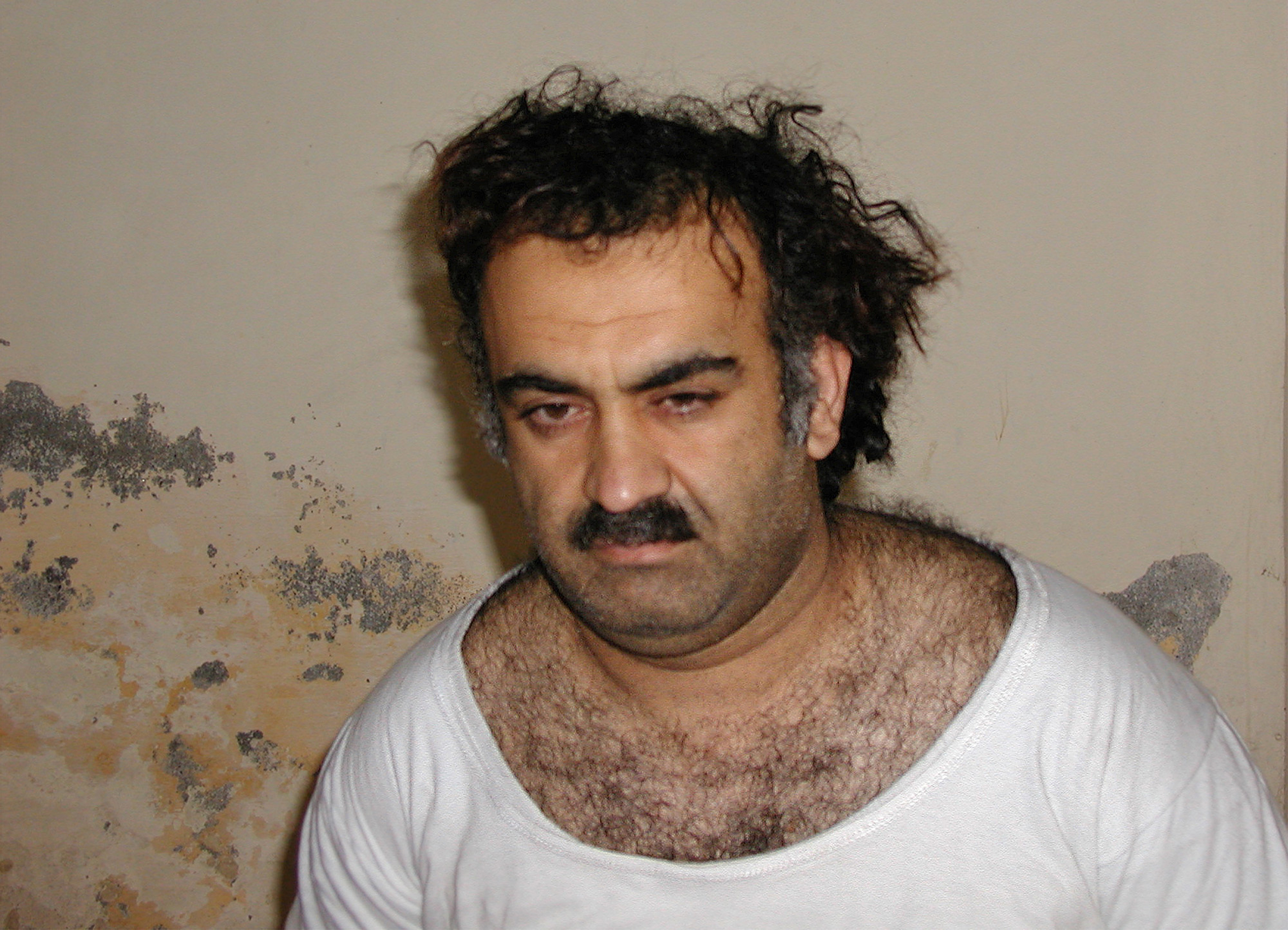 Khalid Sheikh Mohammed, al-Qaida's No.3, operational leader, and alleged September 11 2001 mastermind, is seen shortly after his CIA capture during a raid in Pakistan. (AP)