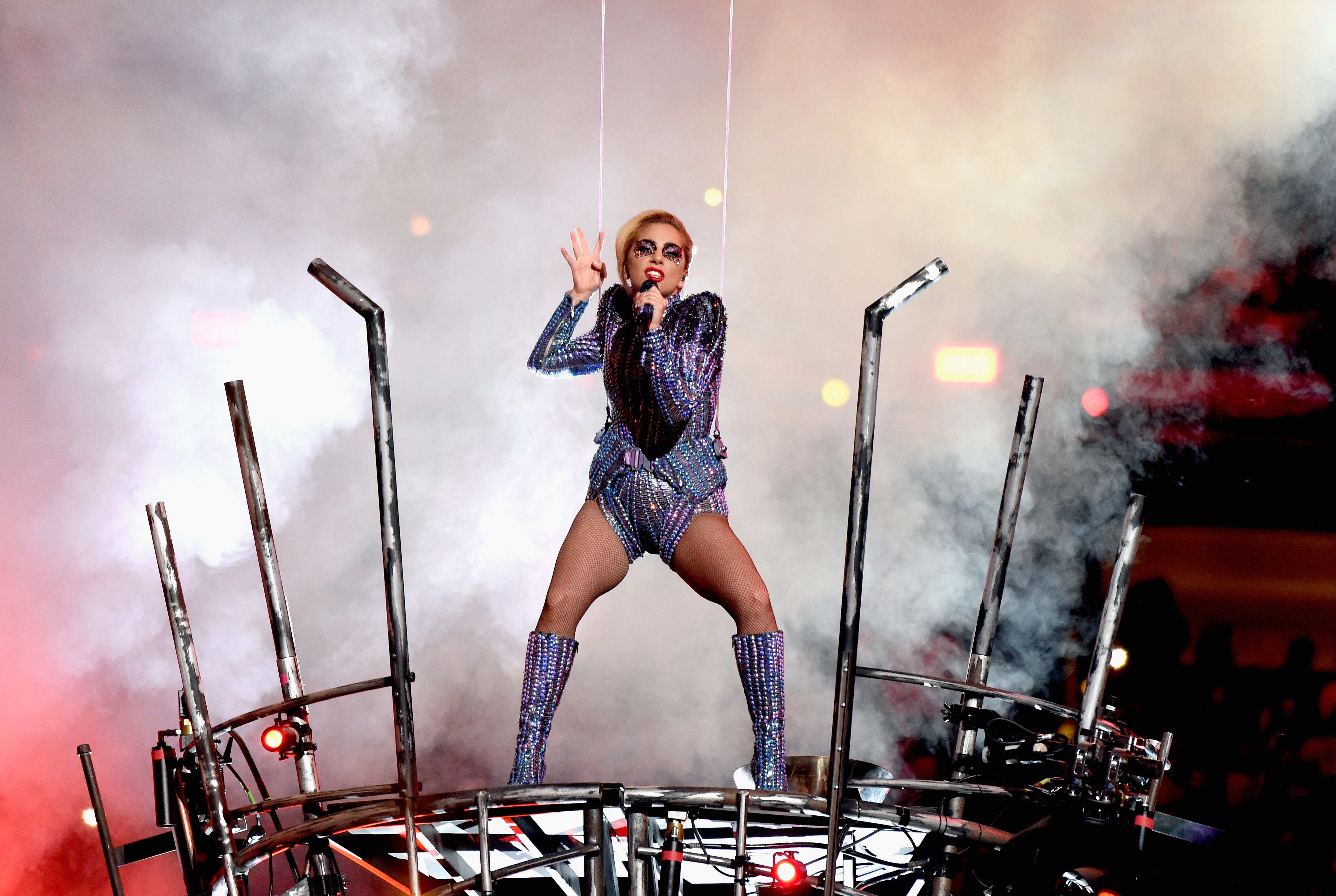 HOUSTON, TX - FEBRUARY 05:  Musician Lady Gaga performs onstage during the Pepsi Zero Sugar Super Bowl LI Halftime Show at NRG Stadium on February 5, 2017 in Houston, Texas.  (Photo by Kevin Mazur/WireImage) (Kevin Mazur—WireImage)