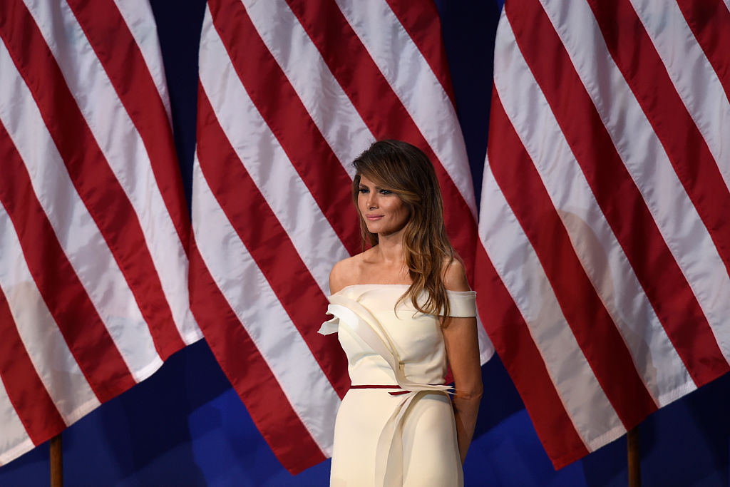 First Lady Melania Trump is seen the Salute to Our Armed Services Inaugural Ball at the National Building Museum in Washington on Jan. 20, 2017. (SAUL LOEB—AFP/Getty Images)