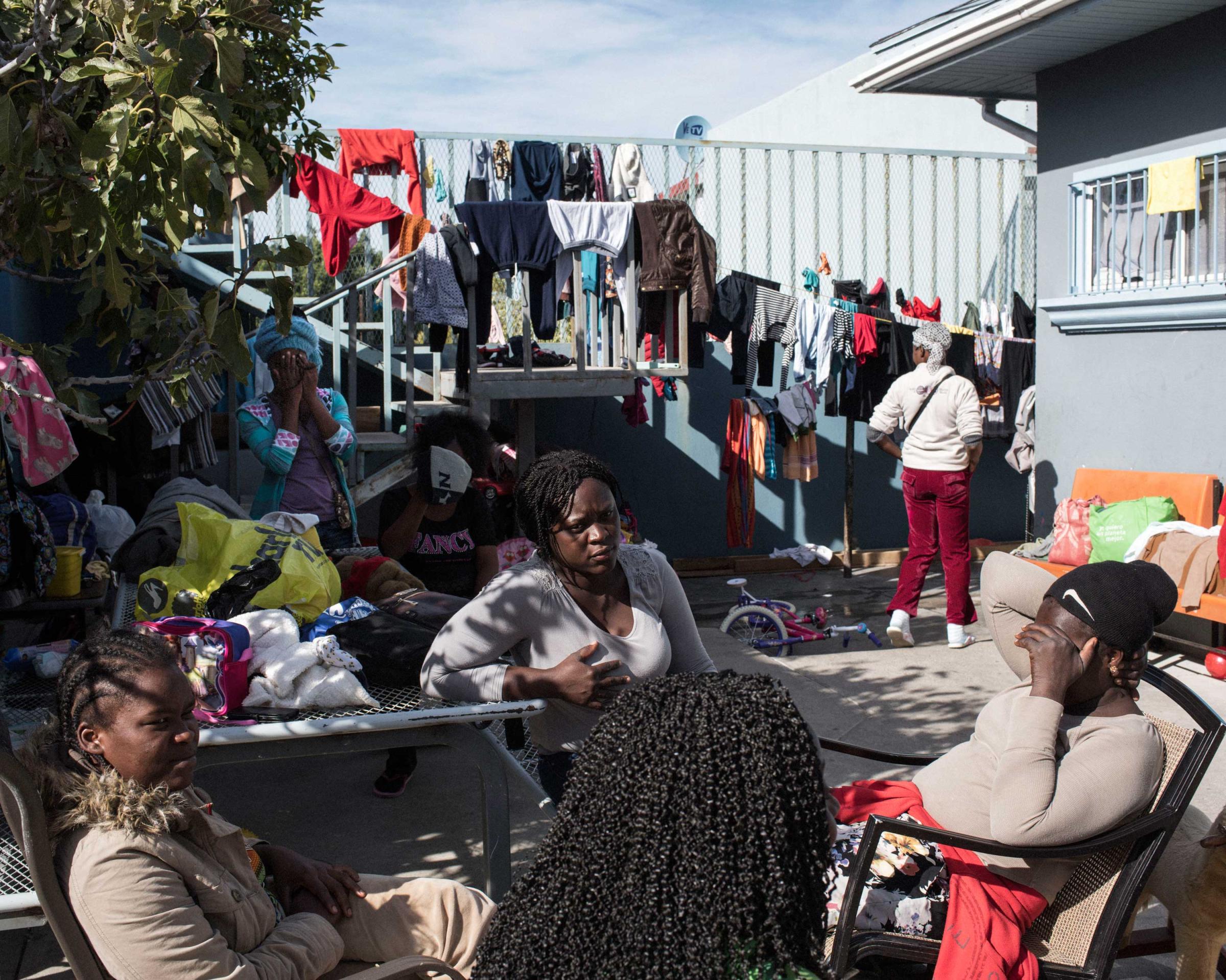 Haitian migrants inside a shelter in downtown Tijuana, Mexico. Dec. 18, 2016.