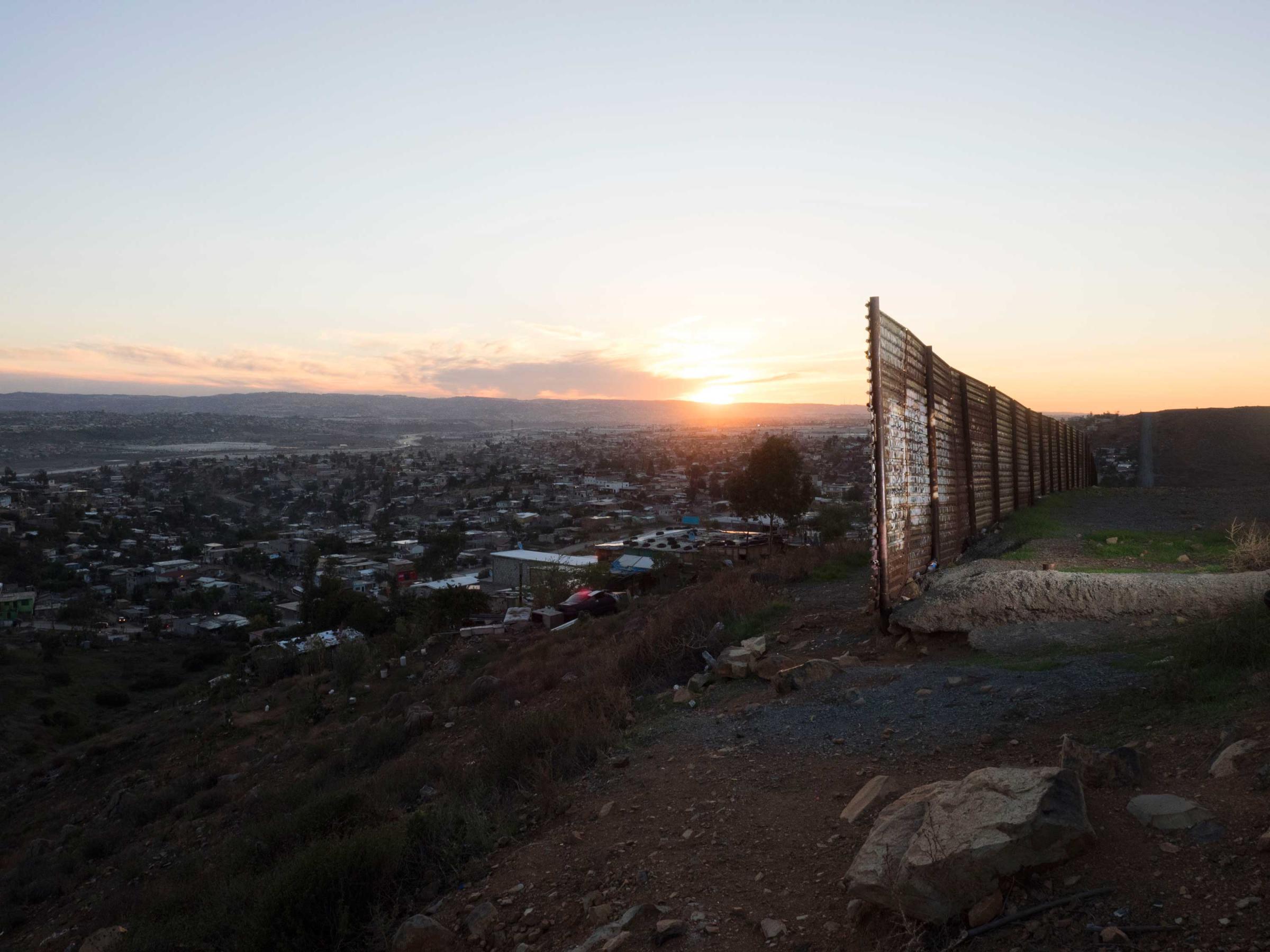 MEXICO. Tijuana. December 18, 2016.Tijuana and the border fence seen from USA.
