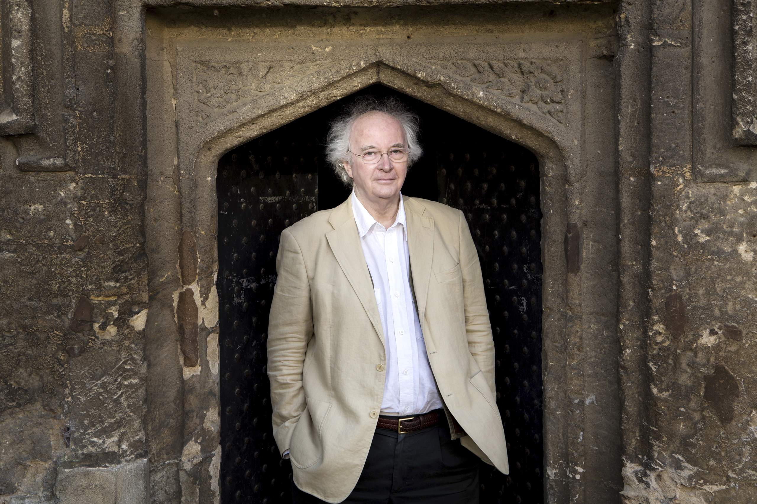 Philip Pullman poses for a photograph outside of Worcester College, in Oxford, England on Jan. 11, 2017. (Michael Leckie—Penguin Random House/AP)