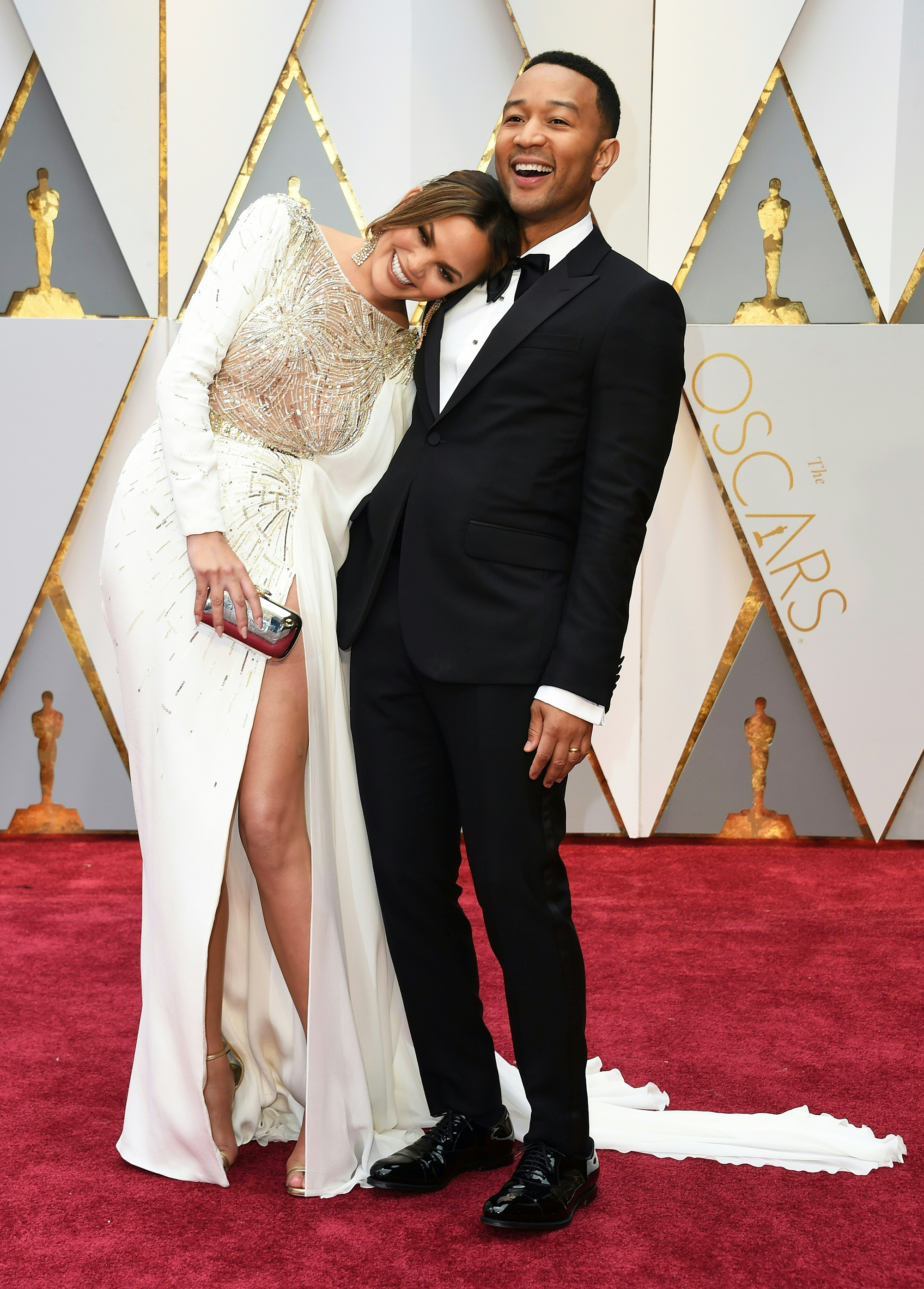 John Legend and Chrissy Teigen on the red carpet for the 89th Oscars, on Feb. 26, 2017 in Hollywood, Calif.