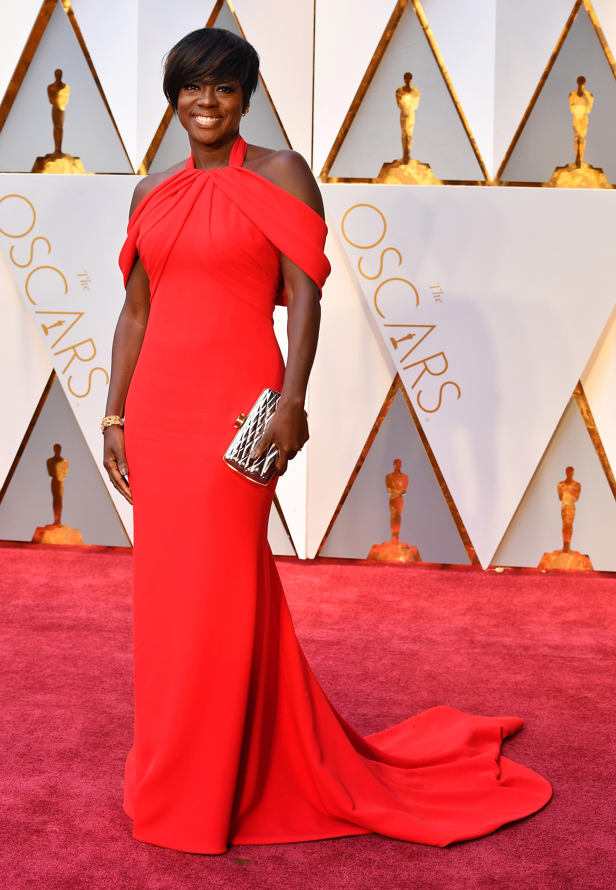 Viola Davis on the red carpet for the 89th Oscars, on Feb. 26, 2017 in Hollywood, Calif.