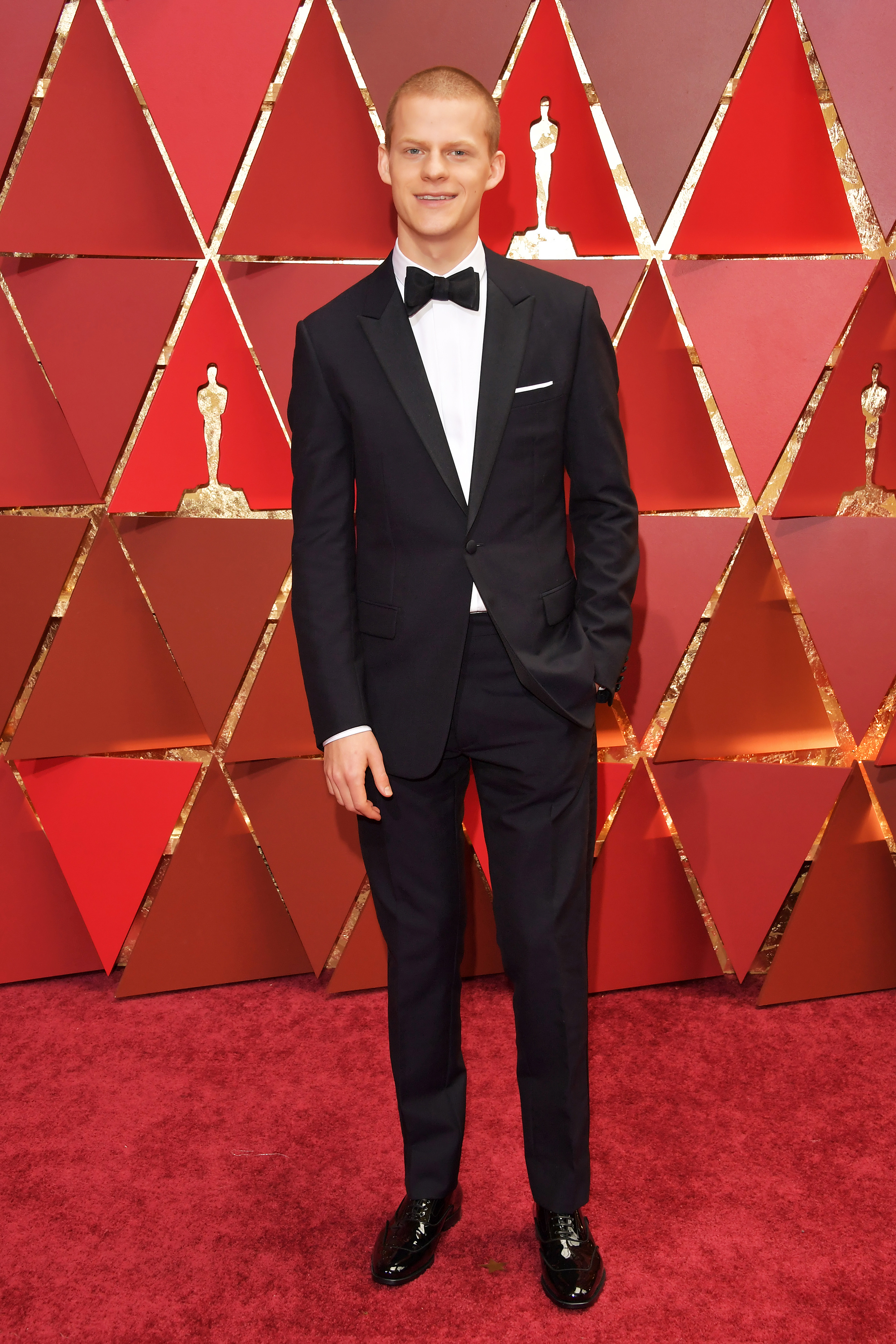 Lucas Hedges on the red carpet for the 89th Oscars, on Feb. 26, 2017 in Hollywood, Calif.