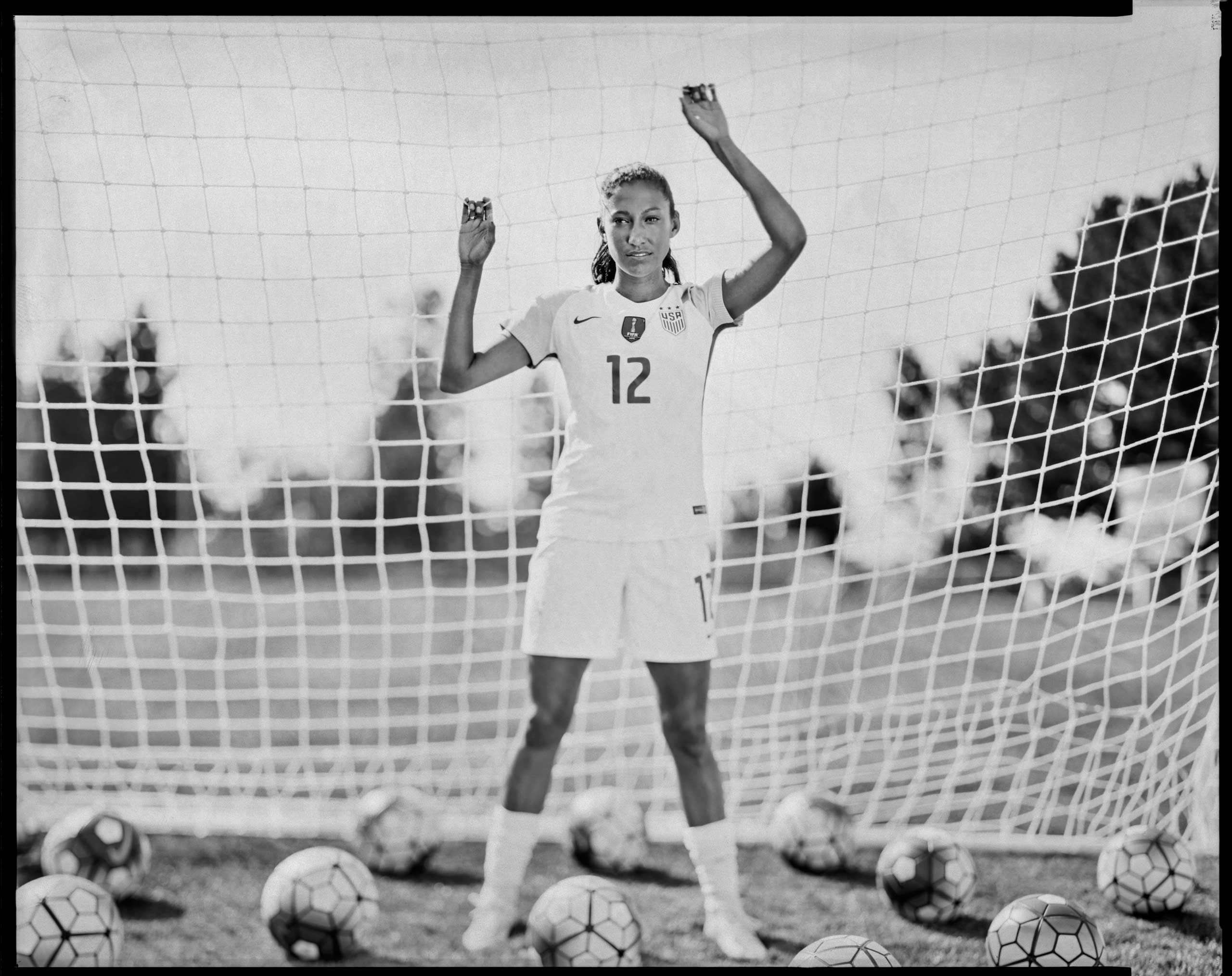 Christen Press, a forward with the Women's National Team, will compete at the 2016 Rio Olympics and is photographed at Chadwick School, where she is an alumni, in Palos Verdes, Calif.