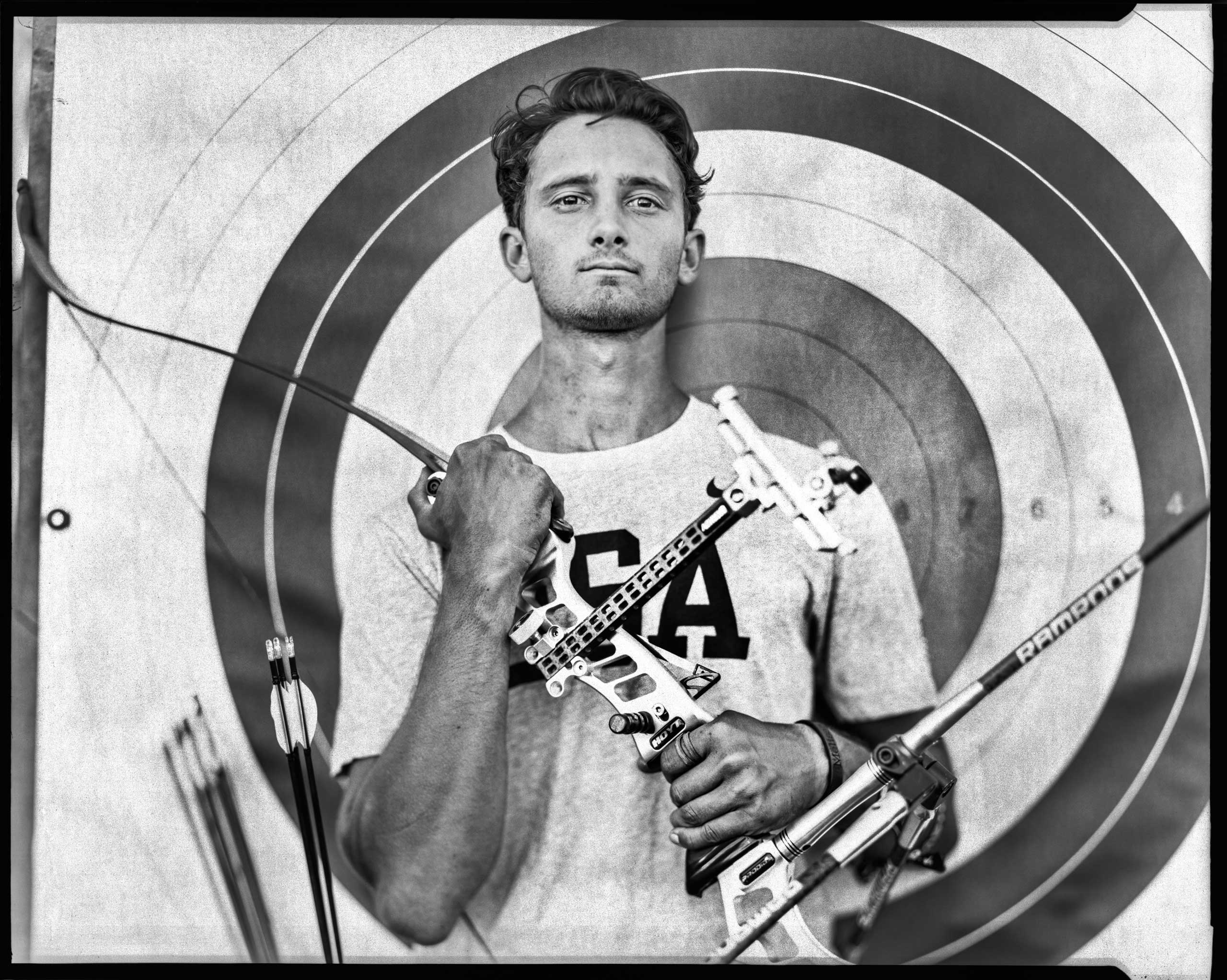 Zach Garrett will be part of the US archery team at the 2016 Rio Olympics and is photographed at the Olympic Training Center in Chula Vista, Calif. This is Garrett's first Olympics.