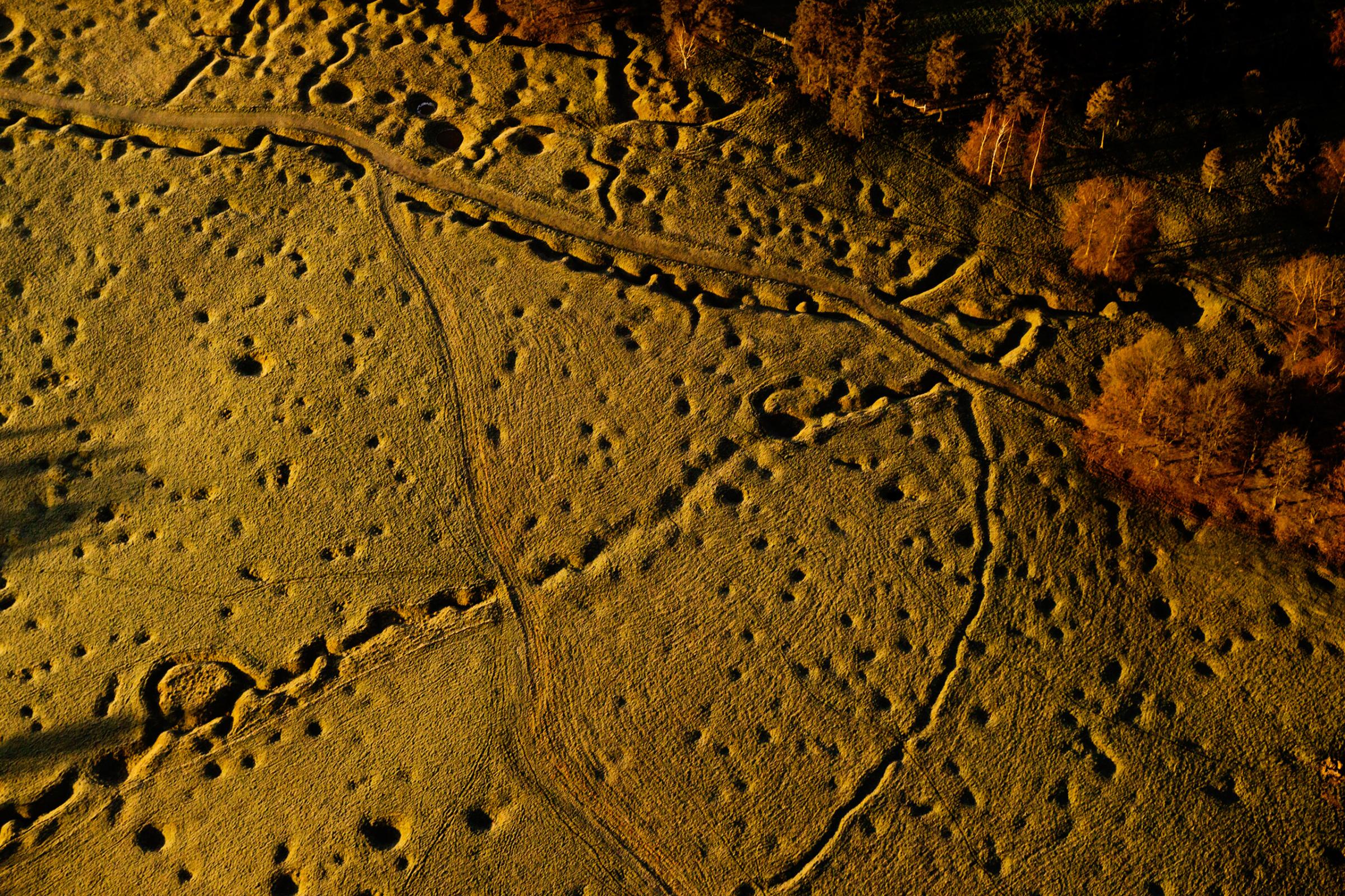 Aerial view of the Newfoundland Memorial Park, Beaumont Hamel, Somme region