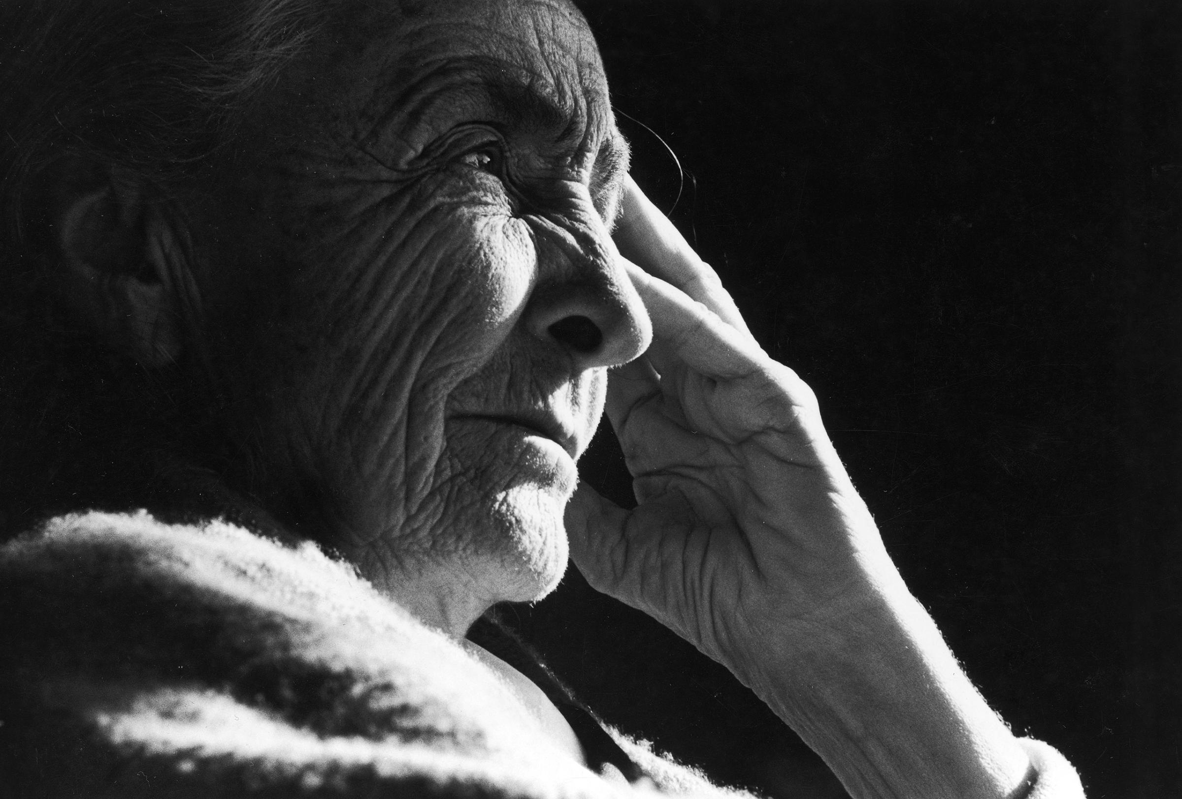 Artist Georgia O'Keeffe at her home in New Mexico, 1968.