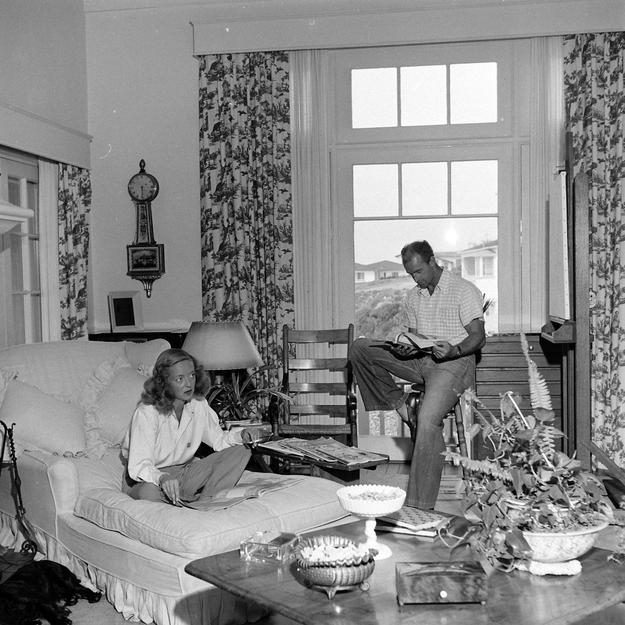 Bette Davis and her third husband, William Grant Sherry at home in California, 1947.